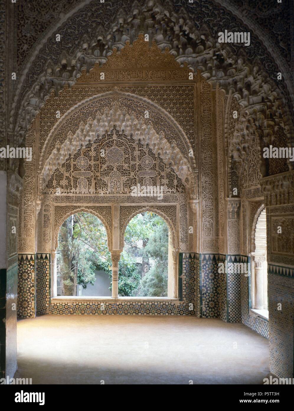 MIRADOR LINDARAJA-VISTA DEL MIRADOR(VISTA GENERALE MAS EN EL Nº79922). Posizione: ALHAMBRA-SALA DE LAS DOS HERMANAS, Granada, Spagna. Foto Stock