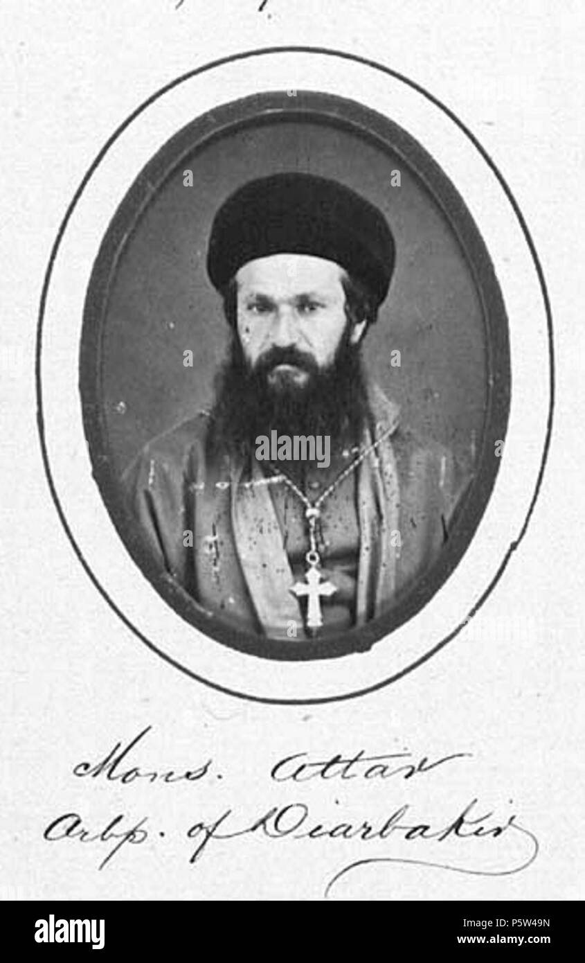 N/A. Chaldäisch-katholischer Erzbischof Timoteo Attar von Diyarbakr, Türkei (1832-1891) . 1870. zeitgenössiscvher Fotograf 524 Erzbischof Timoteo Attar Foto Stock