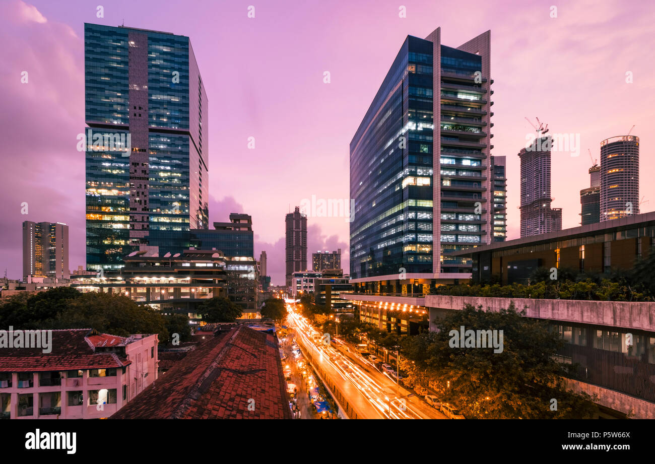 Lo skyline di Mumbai- Lower Parel Foto Stock