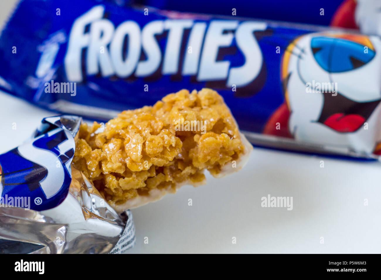 Close up di Frosties barretta di cereali Foto Stock
