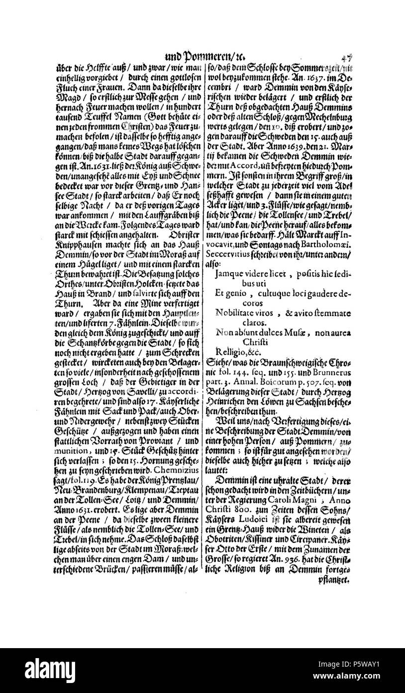 422 De Merian Electoratus Brandenburgici et Ducatus Pomeraniae 162 Foto Stock