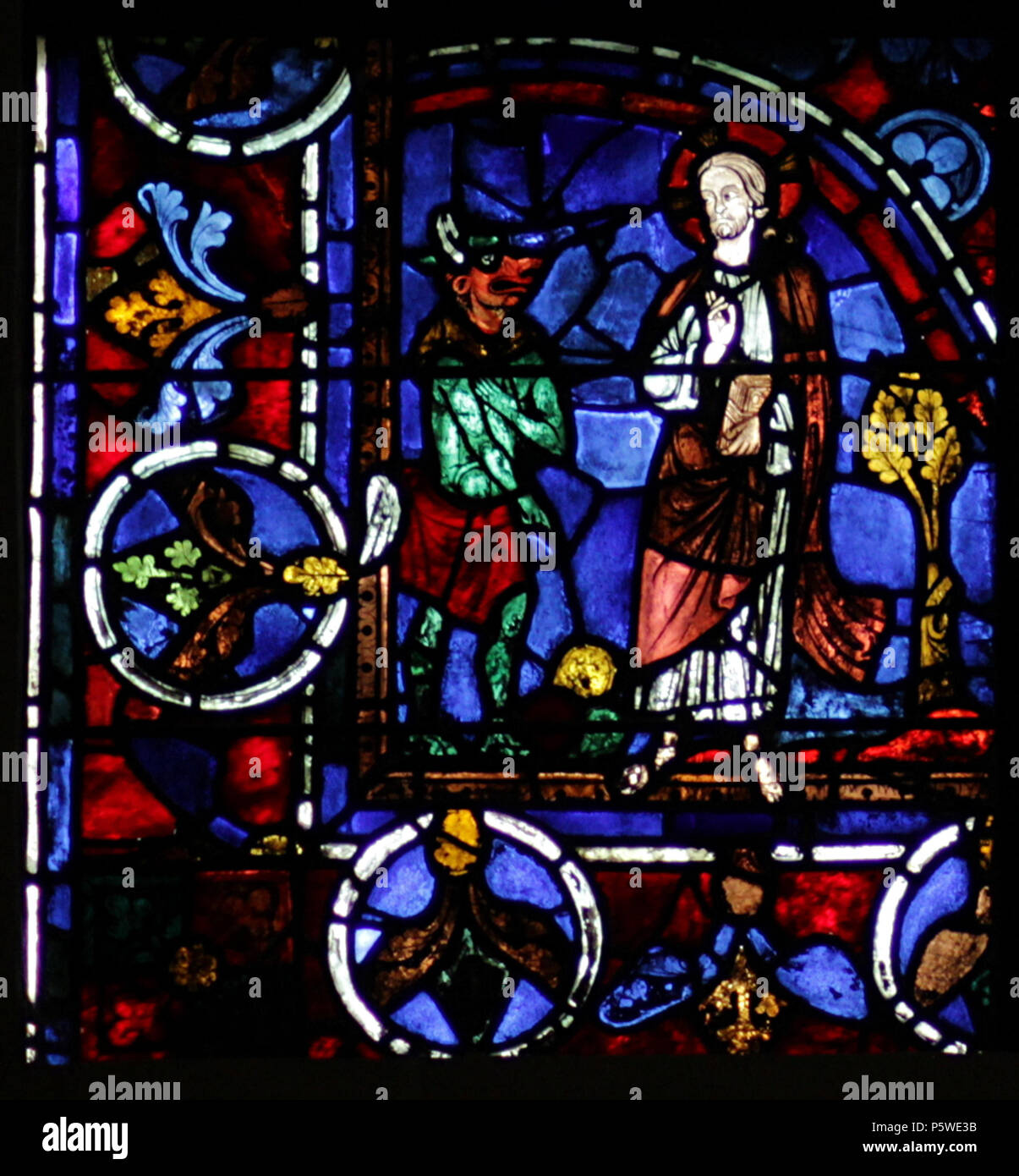 N/A. La cattedrale di Chartres - Notre Dame de la Belle Verrière - Cristo la tentazione (1). . Michelet- (PARLA) 07:05, 30 November 2016 (UTC) 333 Chartres 30a-pannello 1 Foto Stock