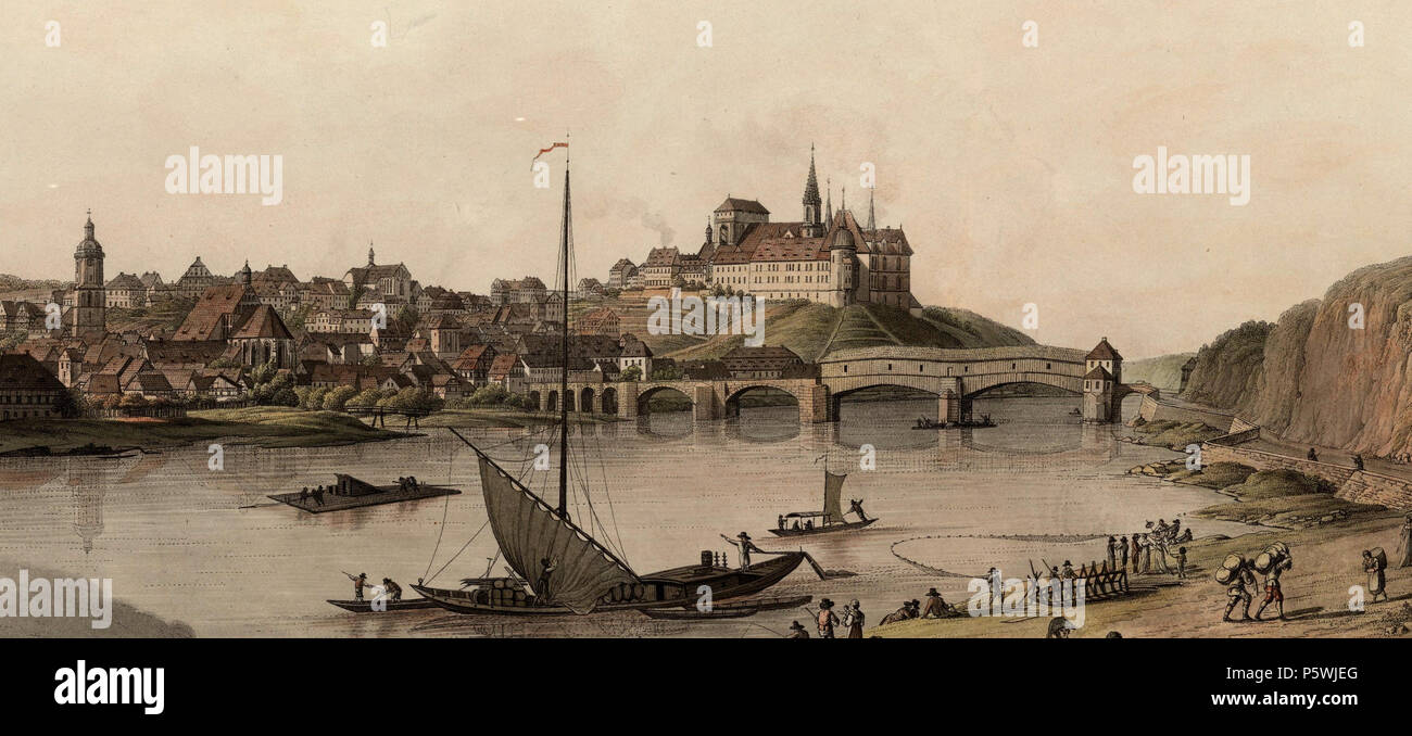 N/A. Deutsch: Ansicht von Meißen an der Elbe . 1805. Christian Gottlob martello 446 Df dk 0000856 Ansicht von Meissen Foto Stock