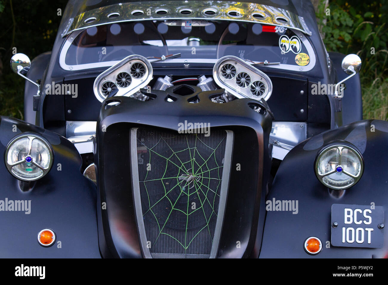 Un kit car realizzata nello stile di un bat auto in mostra al classico auto show Foto Stock