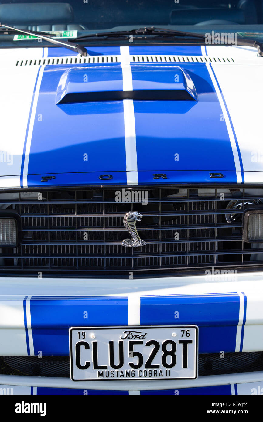 Un mustang COBRA II AUTO sul display in un classico visualizza nelle Midlands, Inghilterra, Regno Unito. Foto Stock