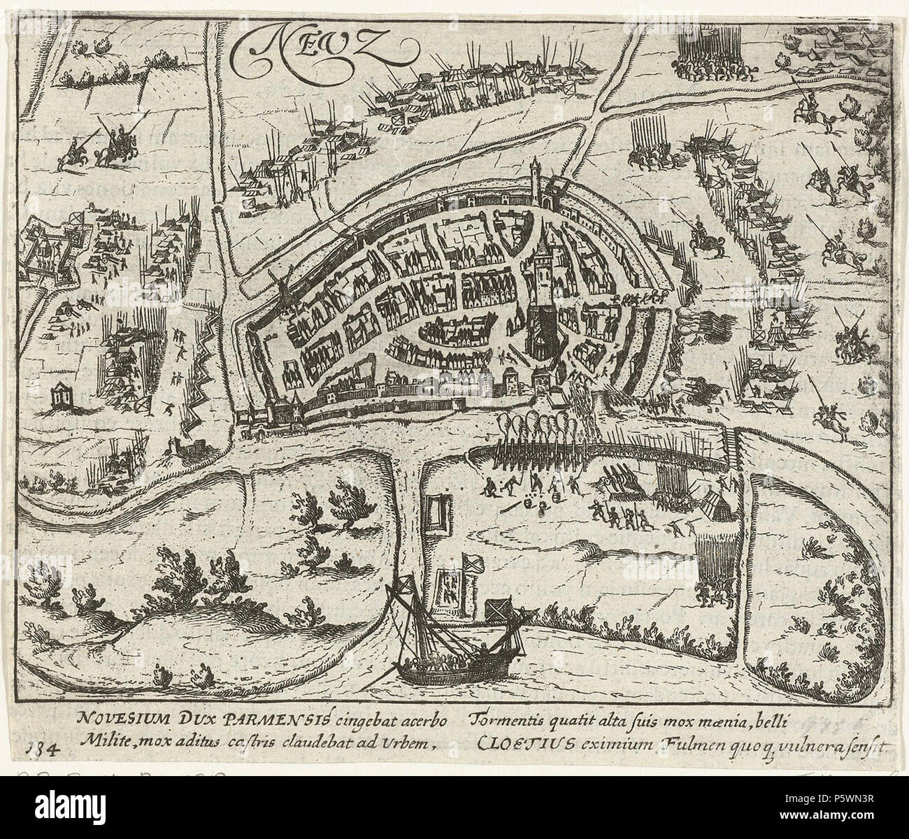 N/A. Deutsch: Belagerung von Neuss 1586 Nederlands: Beleg van Neuss 1586 Inglese: assedio di Neuss 1586 . tra 1613 e 1615. Simon Frisius nomi alternativi Simon Weynouts Frisius, Simon Wynhoutsz. Frisius, Simon de Vries, Simon Weynouts de Vries, Simon Wynhoutsz. de Vries, Simon Vriesius, Simon Weynouts Vriesius, Simon Wynhoutsz. Descrizione Vriesius incisore olandese, pittore e disegnatore Data di nascita e morte circa 1570 13 agosto 1629 (sepolta) Luogo di nascita e morte Harlingen l'Aia sede di lavoro Rouen (1595), Parigi (ca. 1598-1601), Amsterdam (1603-1610), l'Aia (1611-1629 Foto Stock