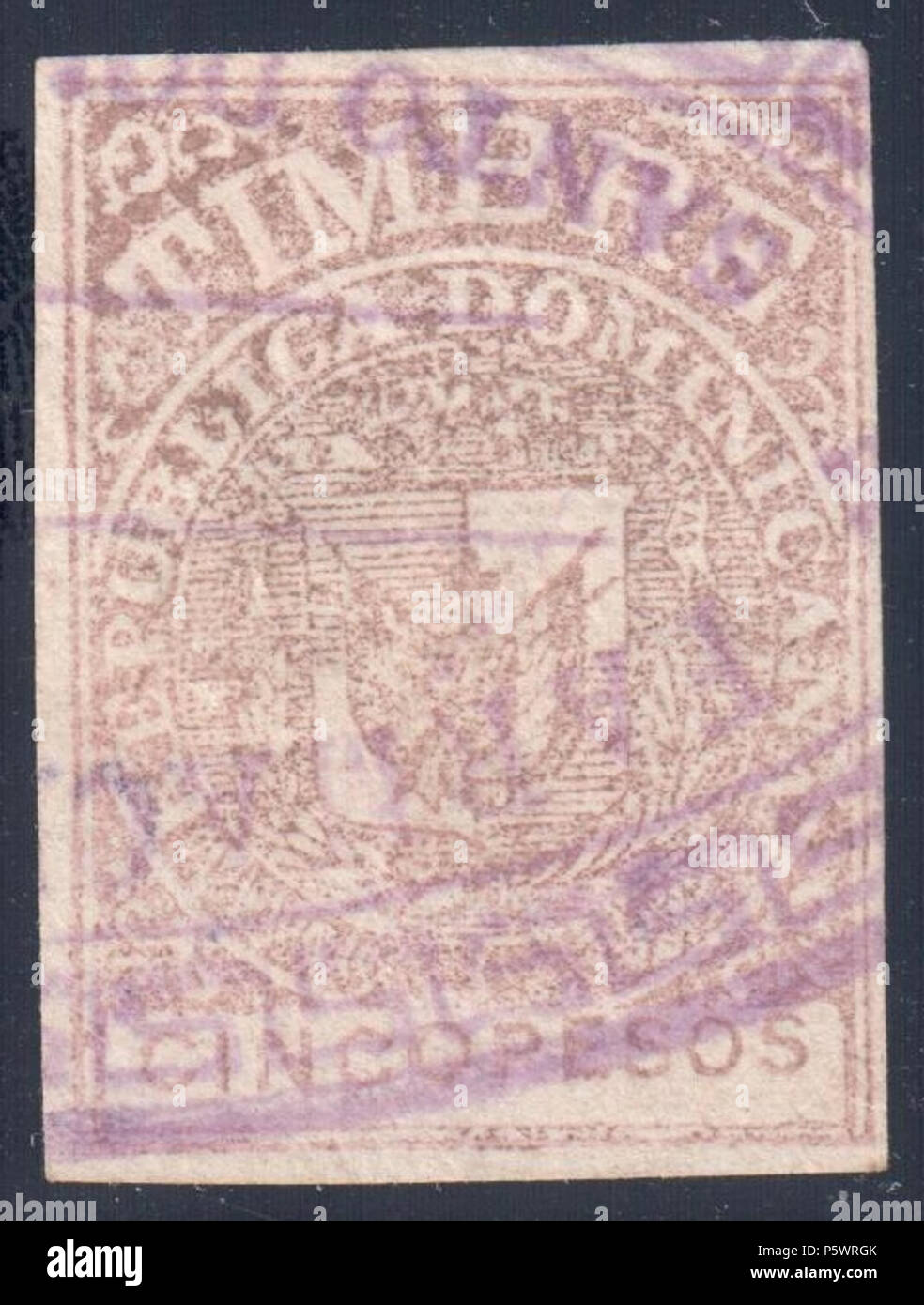 N/A. Inglese: Repubblica Dominicana 1884 Entrate 5 pesos, Forbin #20 . 1884. Governo della Repubblica Dominicana 465 Repubblica Dominicana 1884 F20 Foto Stock