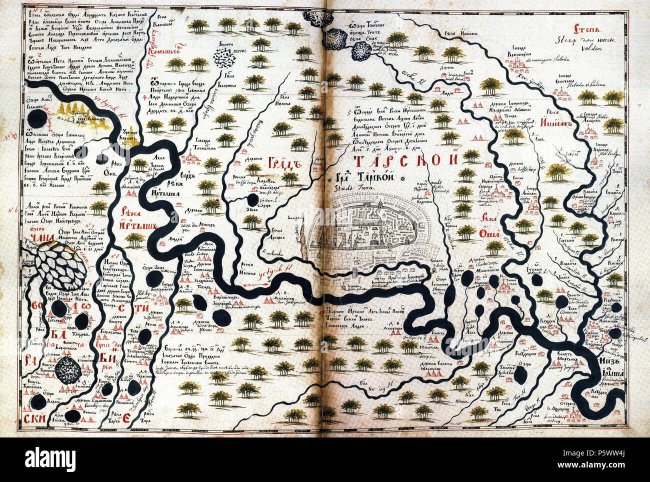 N/A. : (). 3 . 1701. (1642 - 1721) 471 Disegno Libro della Siberia 3 mappa Foto Stock