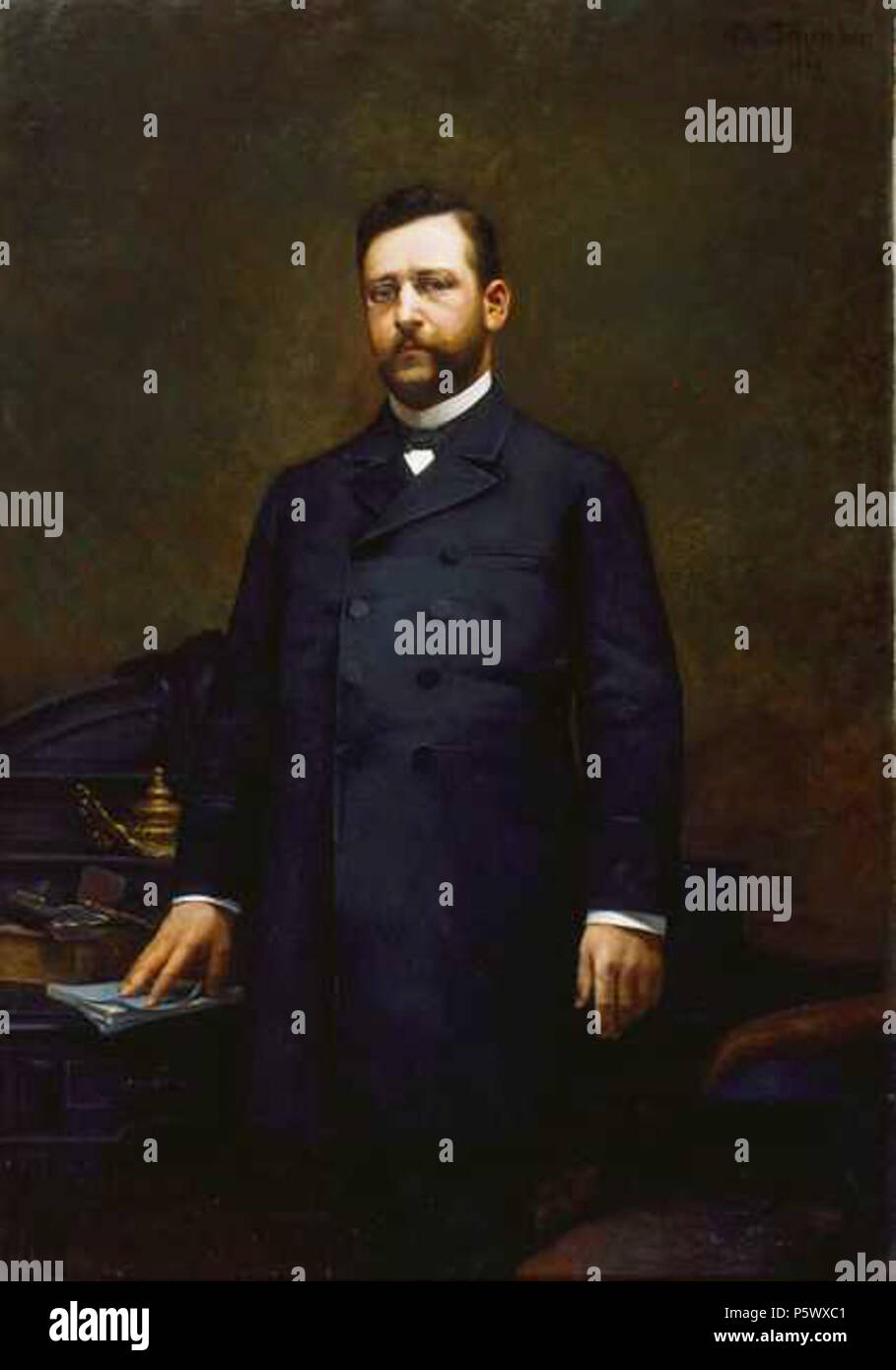 N/A. Français : Ritratto d'Azarie Brodeur (1850-1908), médecin. Huile sur toile 162,7 x 113,2 cm. 1886. Charles Baptiste Schreiber (1845-1903) 157 Azarie Brodeur Foto Stock