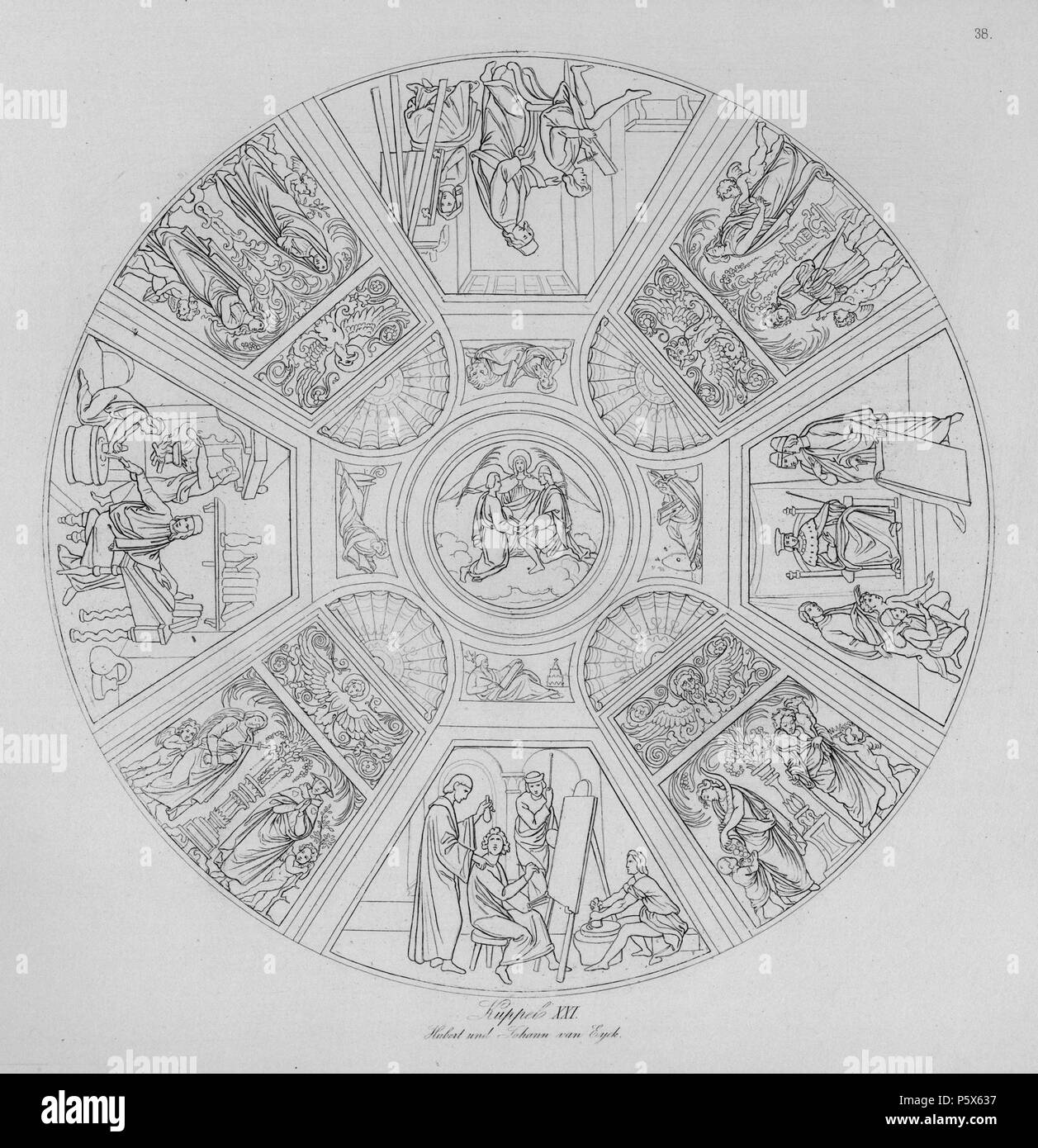 Kuppel XXI, Hubert und Johann van Eyck 1826 - 36. N/A 381 Cornelio Pinakothek Tafel 38 Foto Stock