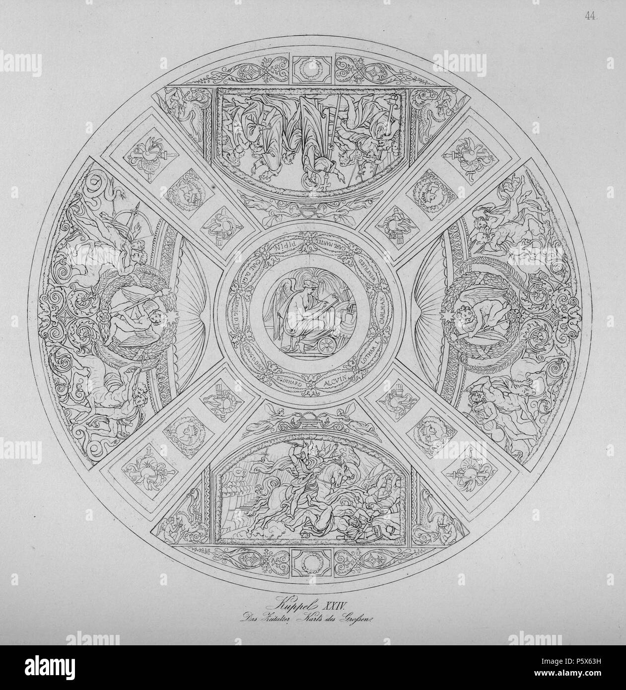 Kuppel XXIV, Das Zeitalter Karls des Großen 1826 - 36. N/A 381 Cornelio Pinakothek Tafel 44 Foto Stock