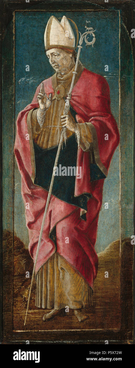 Pittura; tempera e tempera su pannello; globale medio (pannello destro): 31 x 12,4 cm (12 3/16 x 4 7/8 in.) incorniciato: 43,5 x 16,8 x 4,4 cm (17 1/8 x 6 5/8 x 1 3/4 in.); 383 Cosmè Tura 018 Foto Stock Pittura; tempera e tempera su pannello; globale medio (pannello destro): 31 x 12,4 cm (12 3/16 x 4 7/8 in.) incorniciato: 43,5 x 16,8 x 4,4 cm (17 1/8 x 6 5/8 x 1 3/4 in.); 383 Cosmè Tura 018 Foto Stock