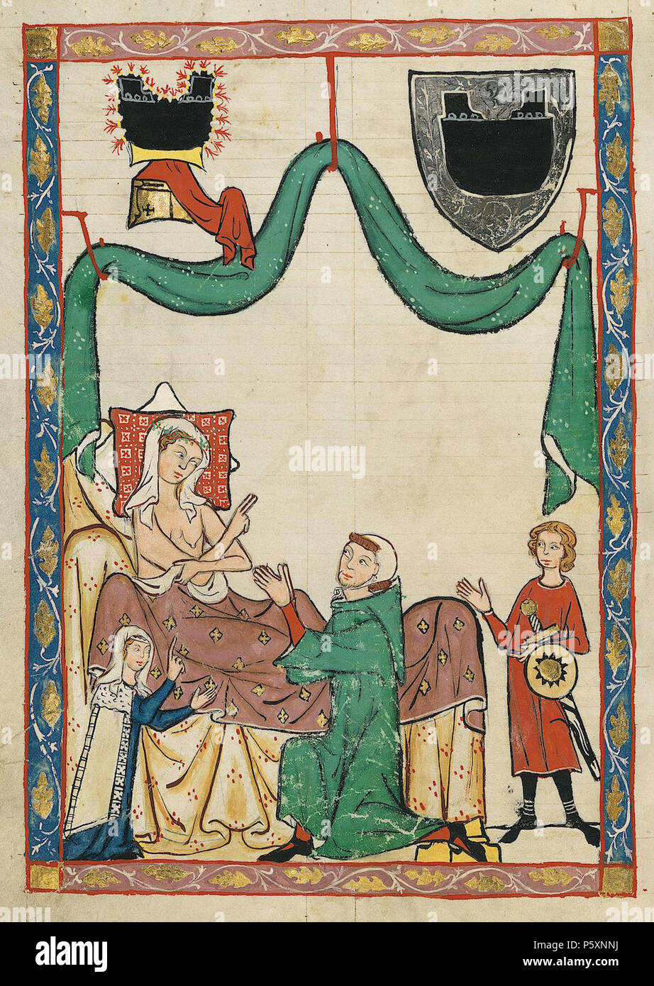 N/A. Deutsch: Codex Manesse, UB Heidelberg, Cod. Pal. germe. 848, fol. 281v: Meister Heinrich Teschler . tra 1305 e 1340. Meister des Codex Manesse Nachtragsmaler (I) Descrizione pittore tedesco periodo di lavoro c. 1305-1340 () 363 Codex Manesse 281v Meister Heinrich Teschler Foto Stock