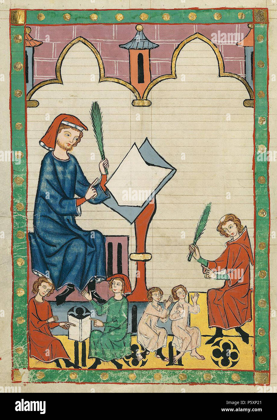 N/A. Deutsch: Codex Manesse, UB Heidelberg, Cod. Pal. germe. 848, fol. 292v, Der Schulmeister von Eßlingen . tra 1305 e 1340. Meister des Codex Manesse Nachtragsmaler (I) Descrizione pittore tedesco periodo di lavoro c. 1305-1340 () 363 Codex Manesse Schulmeister von Esslingen Foto Stock