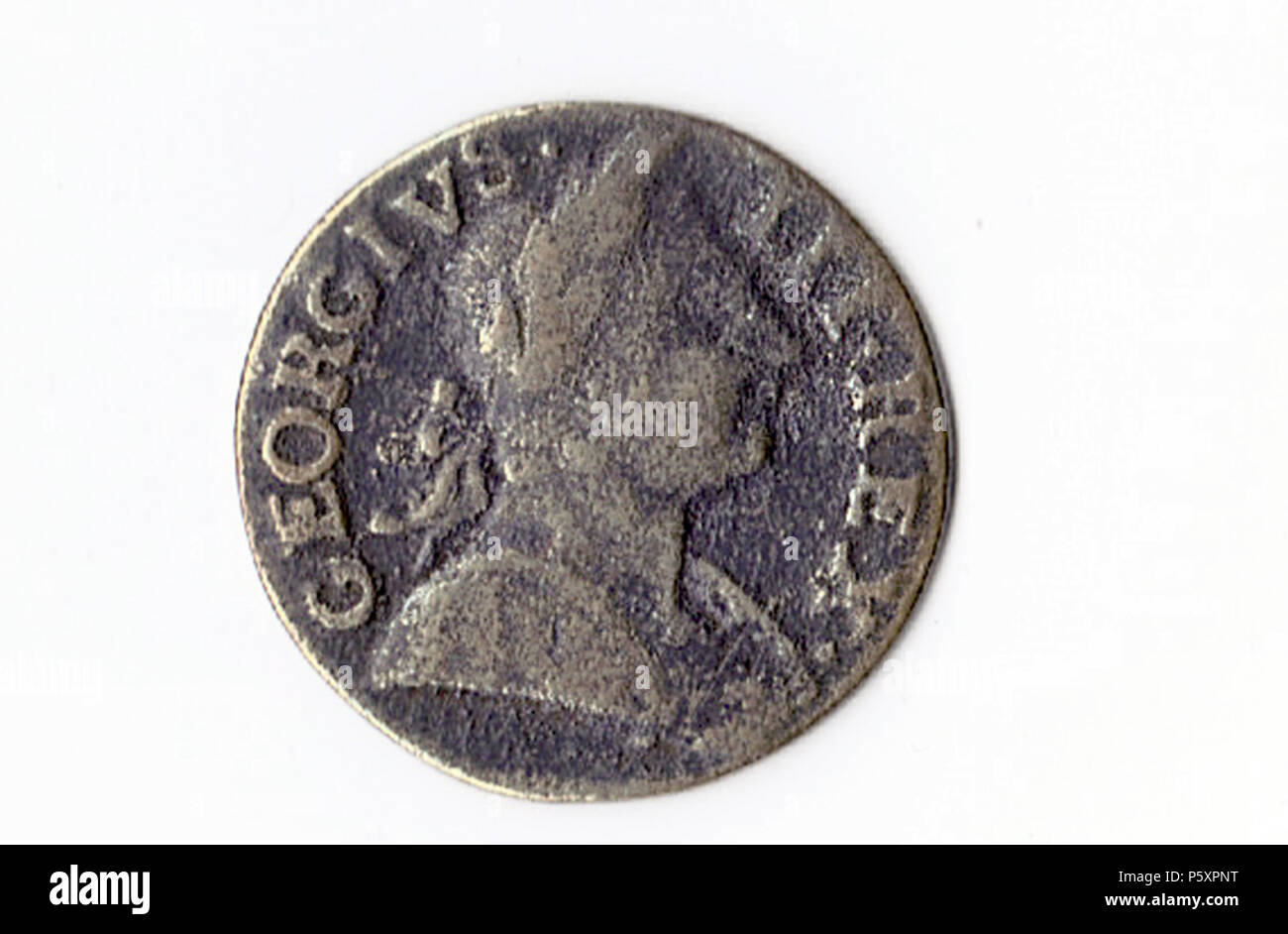 N/A. Inglese: British mezzo penny coin, re George III, datata 1775. Questa moneta è stata data a me dal mio Zio Jack Prince, chi ha detto che lo ha acquistato da un mercato delle pulci in Germania nel 1980. Esso può essere un 'counterfiet' moneta da che era, come il peso è solo 6GMS e il diametro è di 27mm. Tuttavia, sembra di essere in rame, sebbene abbia un aspetto usurato, il che potrebbe spiegare la perdita di peso e dimensioni dall'originale 9.2gms e 29-30 mm. Si tratta di un incredibile 235 anno vecchia moneta autentica o non. 1775. Marguerite Principe Acosta, 365 moneta da Zio Jack 3-3-2010 5;58;03 AM2 Foto Stock