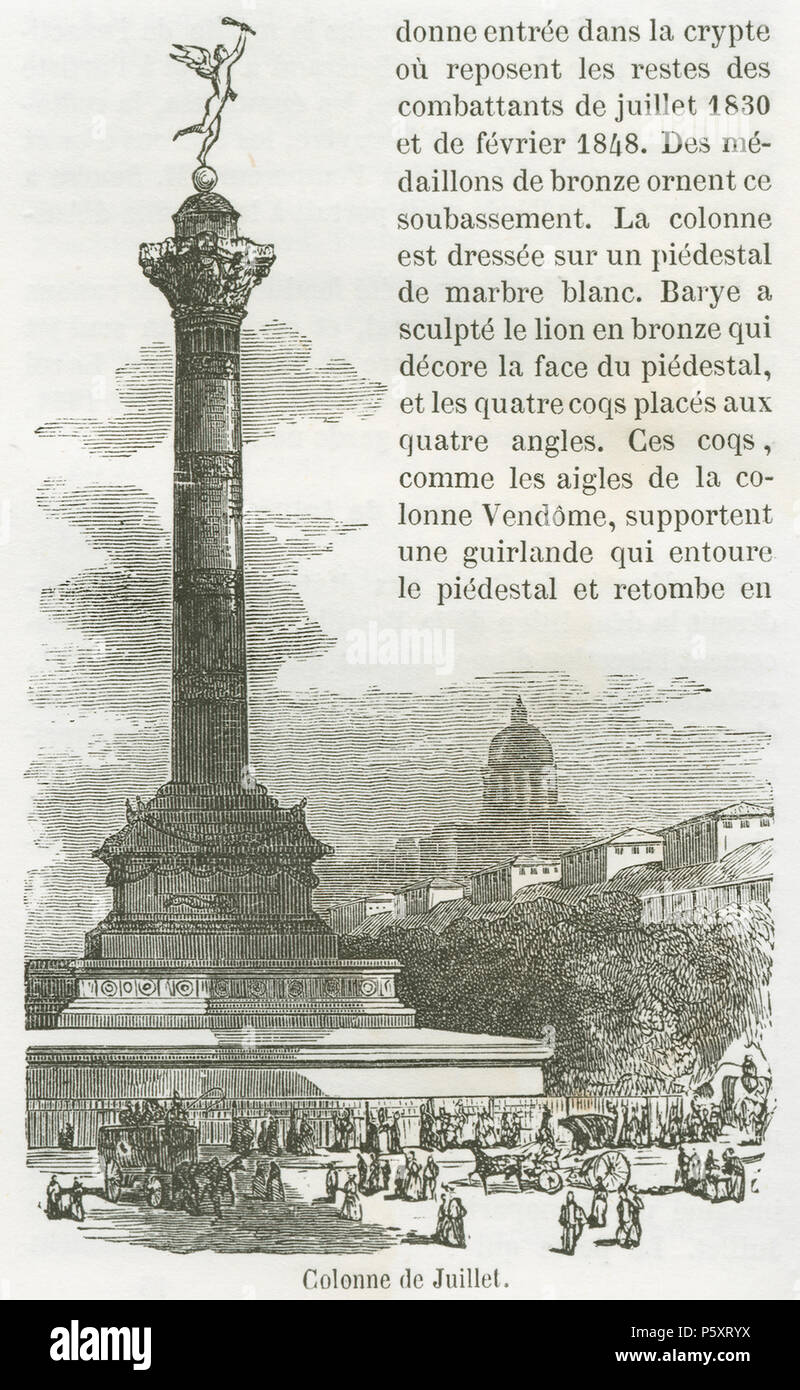 Colonne de Juillet . Una vista delle Colonne de Juillet. 1855. N/A 368 Colonne de Juillet 1855 Foto Stock