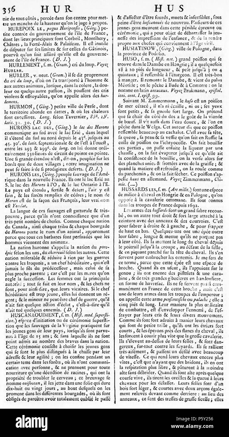 N/A. Français : Encyclopédie ou Dictionnaire raisonné des sciences des Arts et des métiers, volume 8. Dal 1751 fino al 1772. Denis Diderot et Jean le Rond d'Alembert. 511 ENC 8-0356 Foto Stock