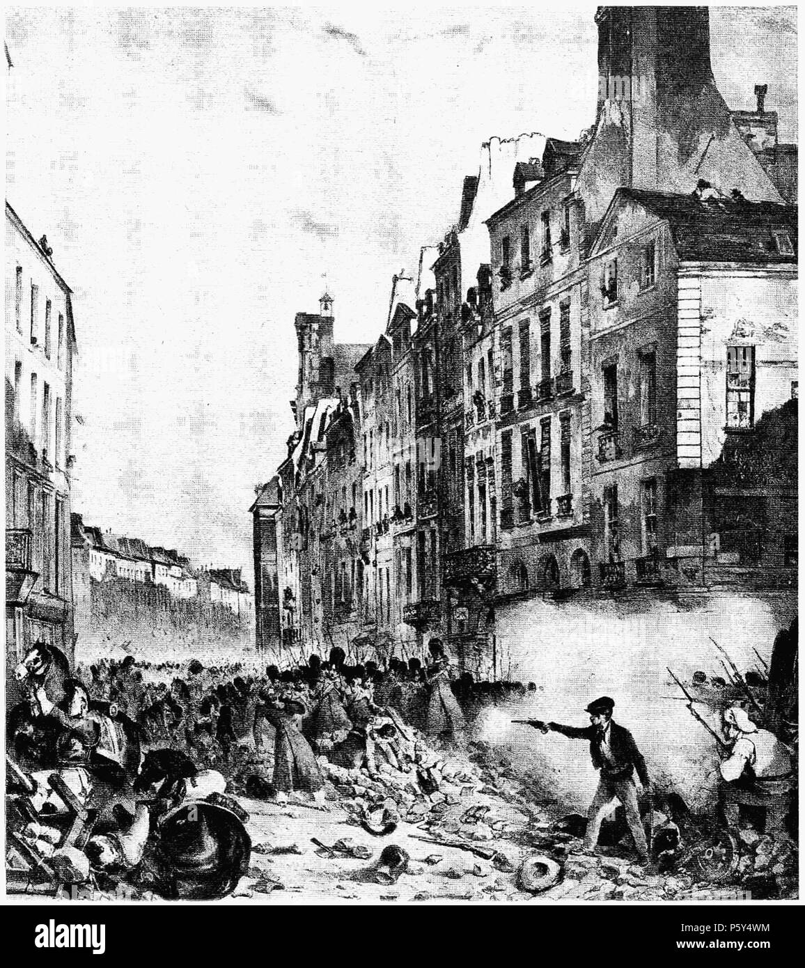 399 D120- combattere de la rue Saint-Antoine, 1830 - Liv3-Ch17 Foto Stock
