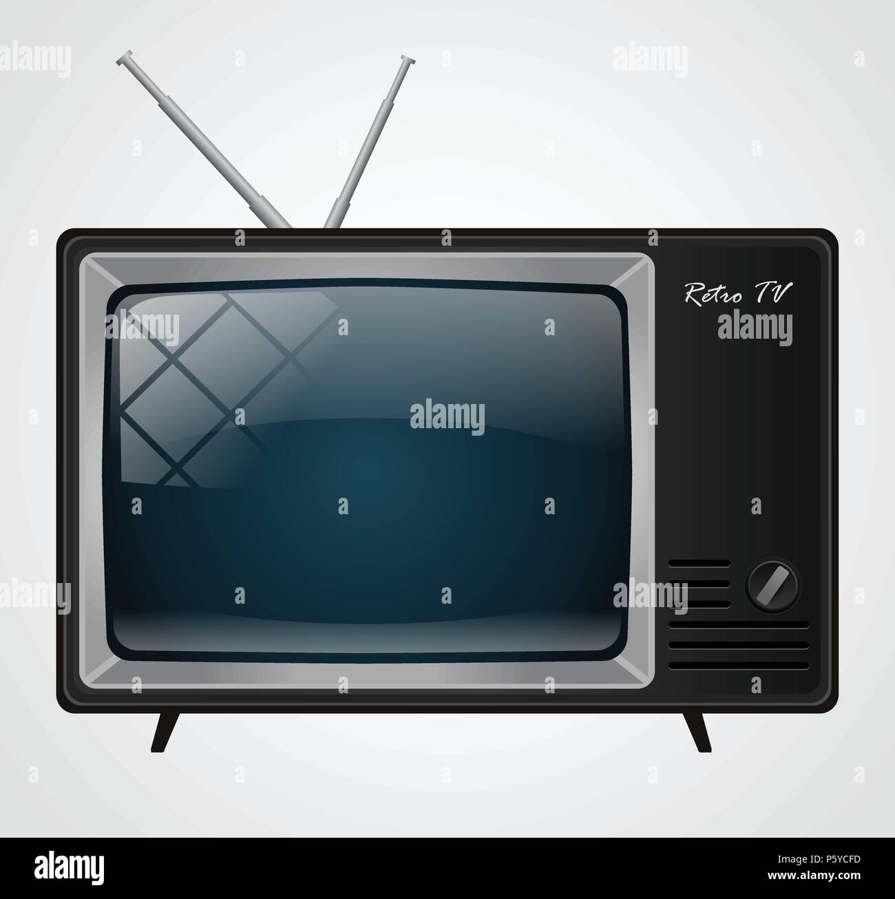 Icona del buon vecchio retrò TV senza telecomando Immagine e Vettoriale -  Alamy