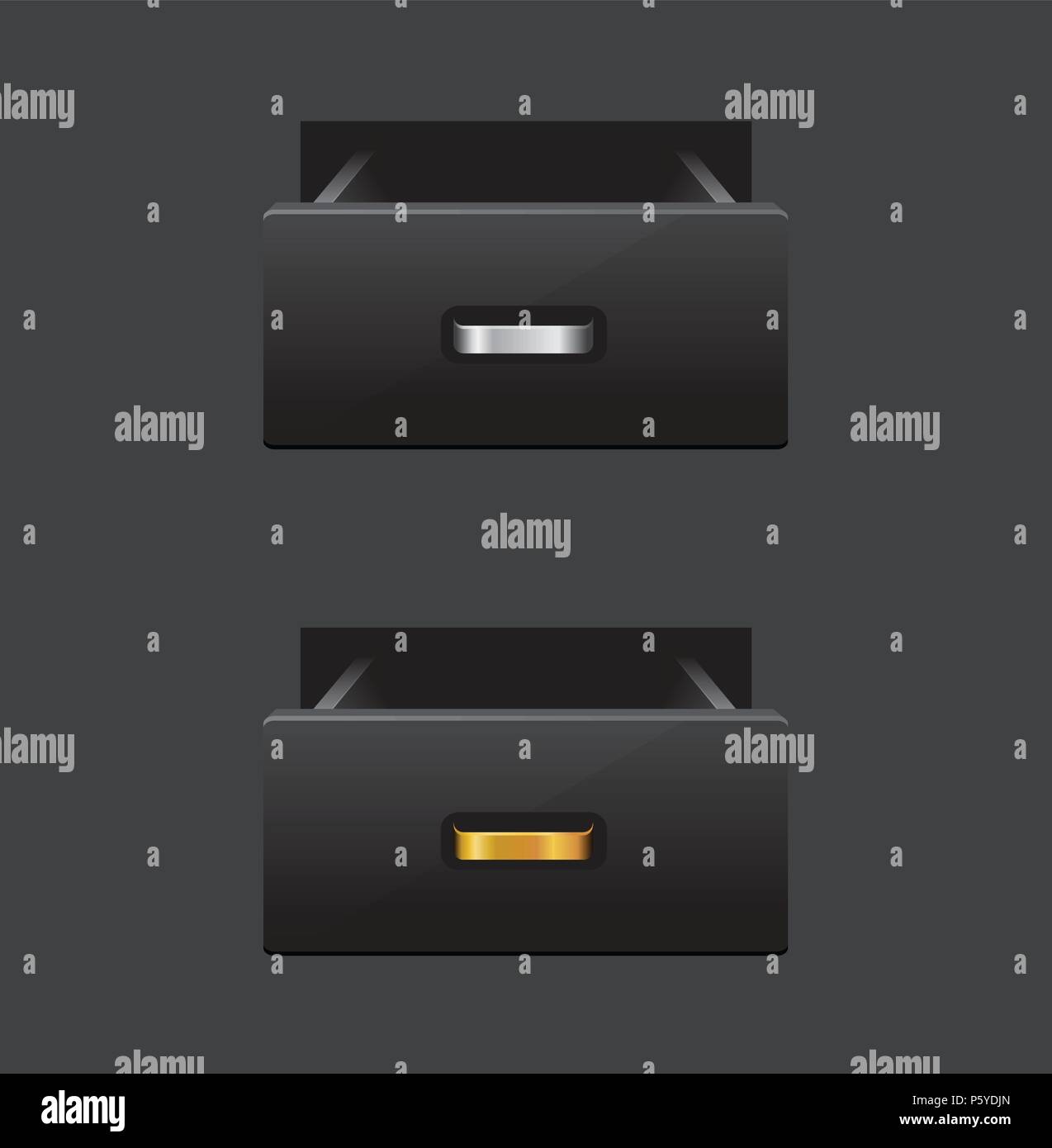 Vector apri cassetto vuoto Illustrazione Vettoriale