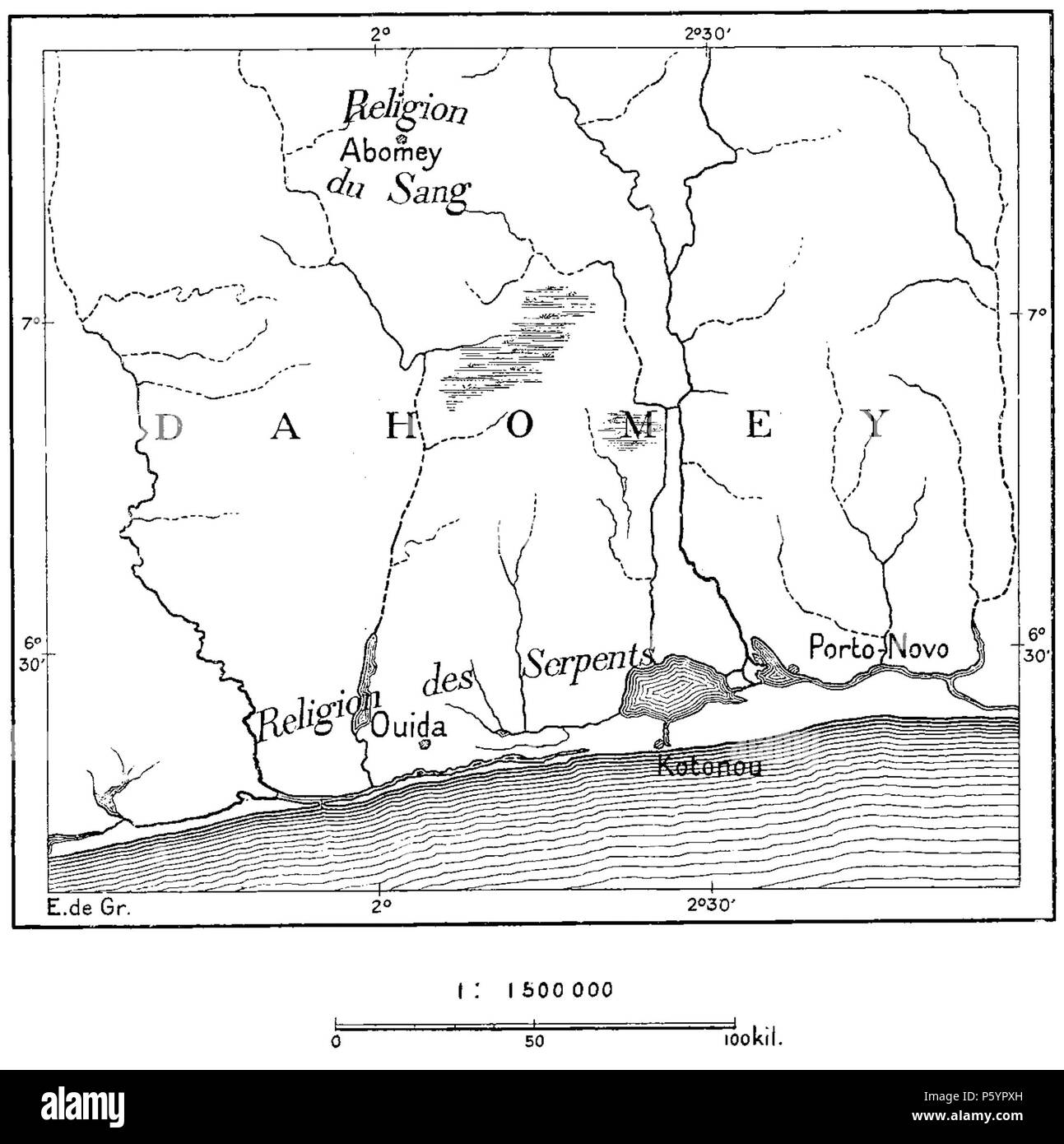 401 D295- carte des religioni du Dahomey. -L1-CH5 Foto Stock