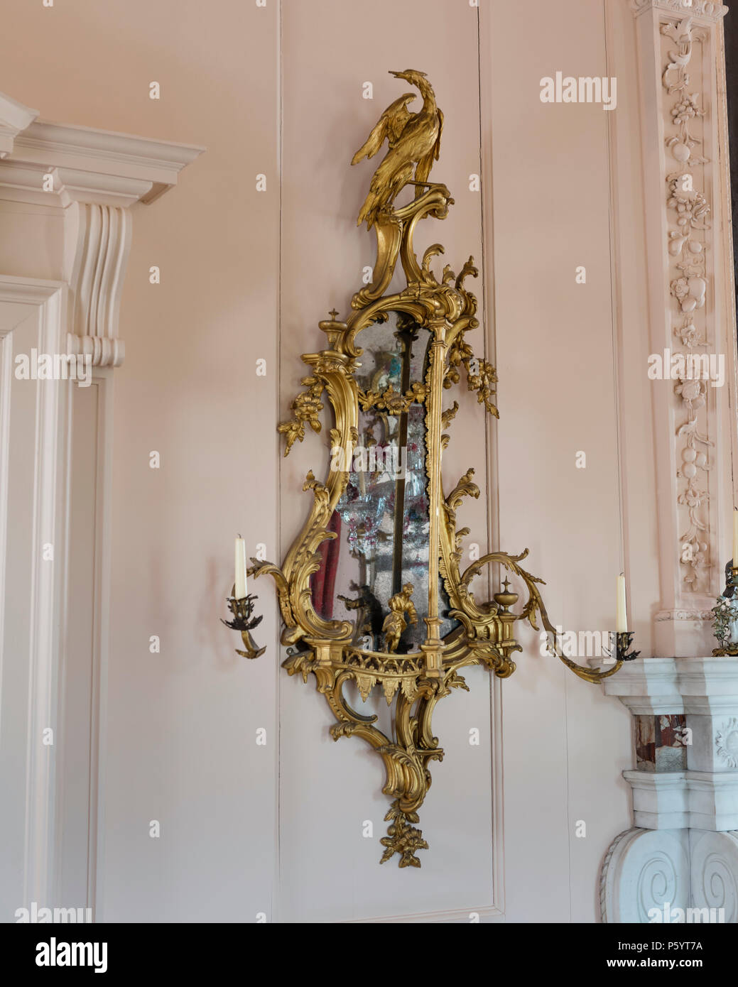 Oro specchio ornati Foto Stock