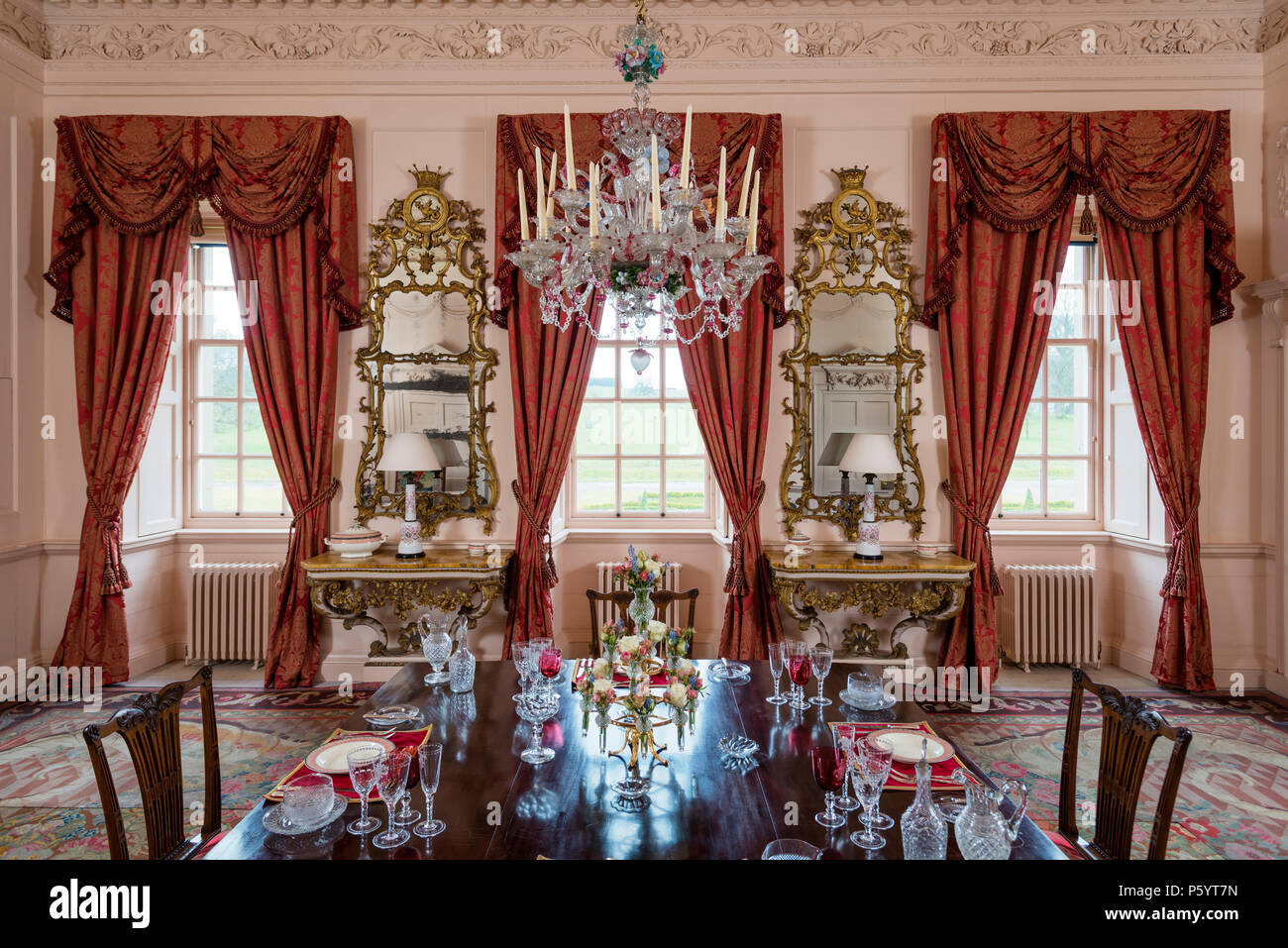 Barocco lussuosa sala da pranzo Foto Stock