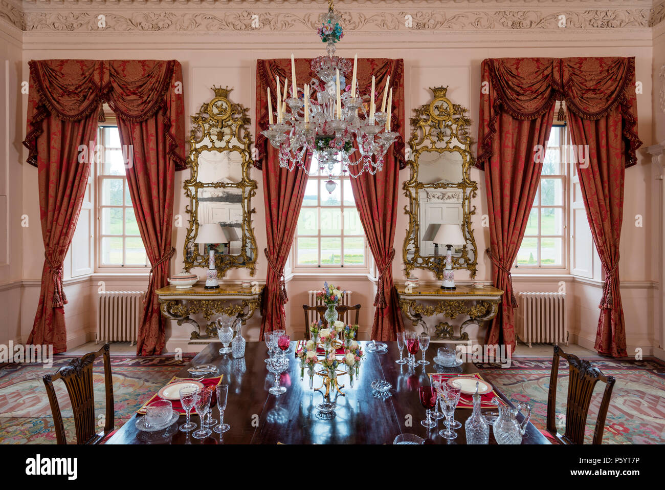 Barocco lussuosa sala da pranzo Foto Stock