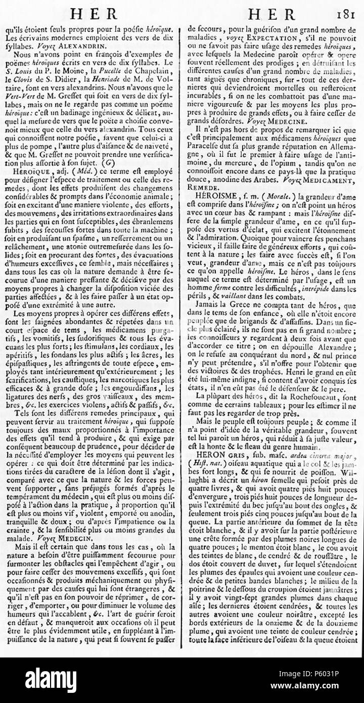 N/A. Français : Encyclopédie ou Dictionnaire raisonné des sciences des Arts et des métiers, volume 8. Dal 1751 fino al 1772. Denis Diderot et Jean le Rond d'Alembert. 510 ENC 8-0181 Foto Stock
