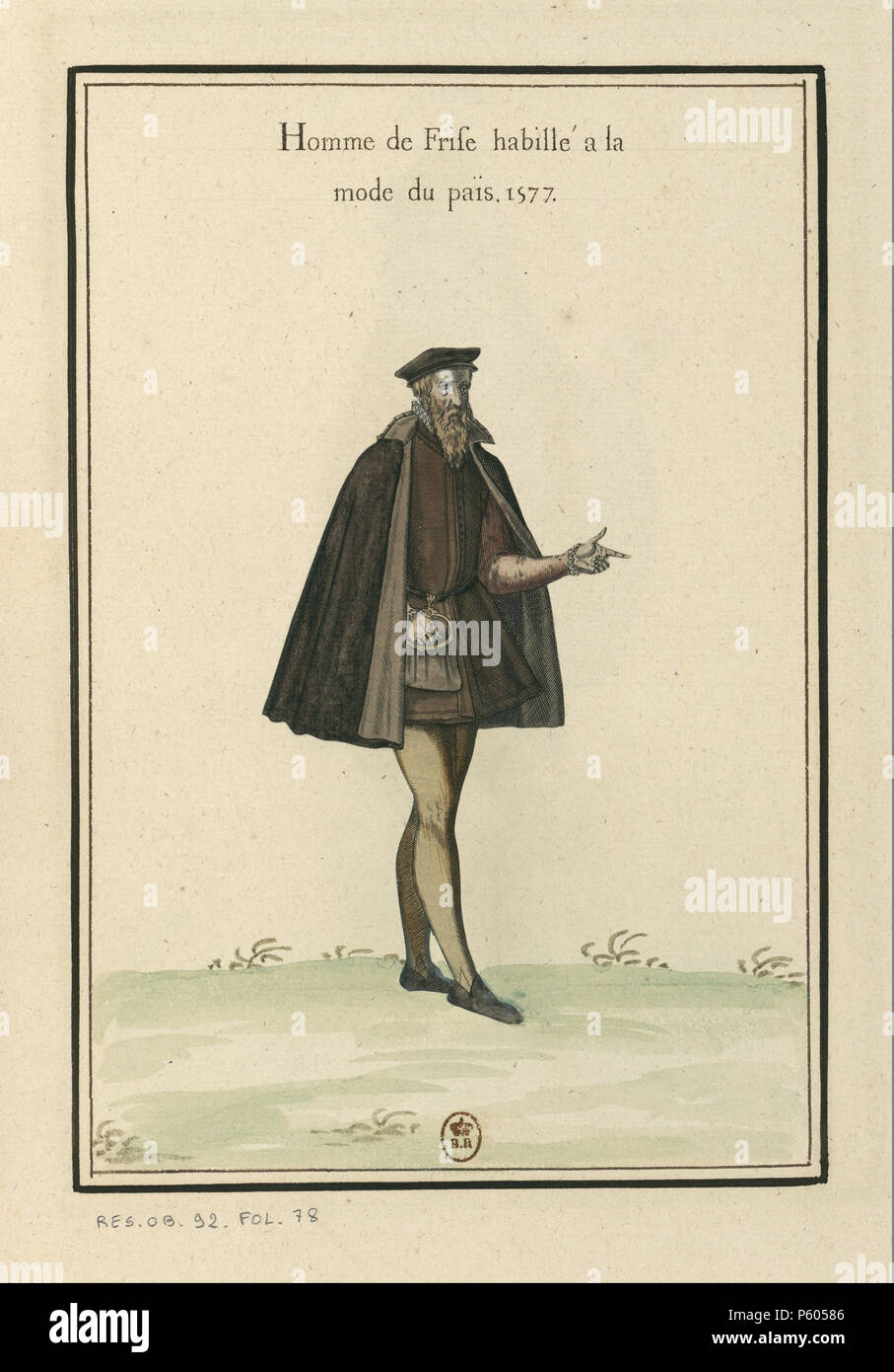 518 Ensemble de incisioni de costumi des Pays-Bas du XVIe siècle.f46 Foto Stock