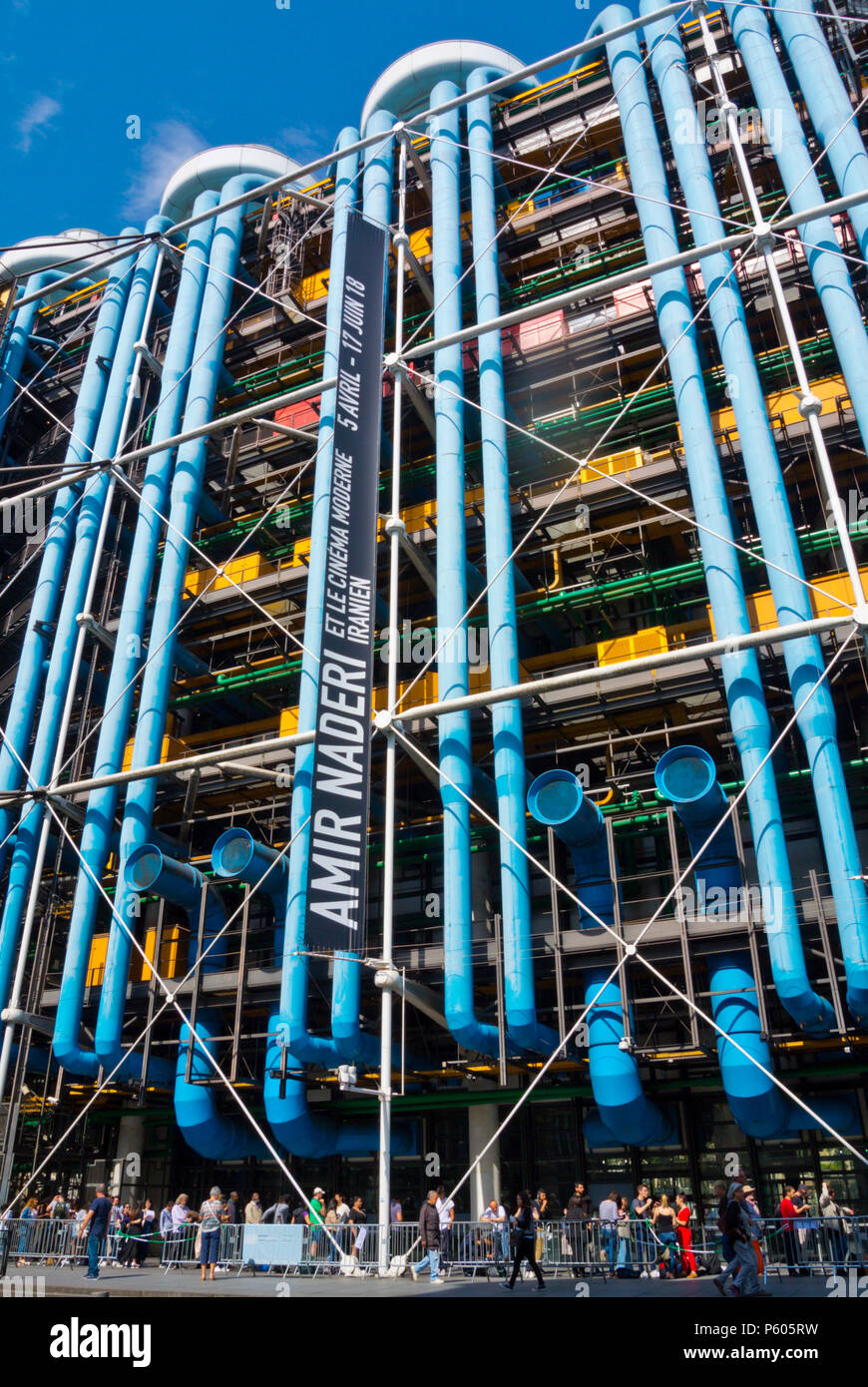 Centro Georges Pompidou, Beauborg, quarto distretto, Parigi, Francia Foto Stock
