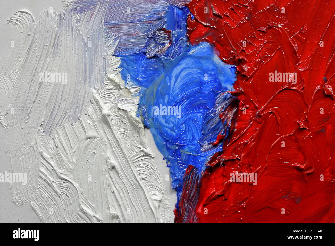 Tricolore olio paesaggio di vernice Foto Stock