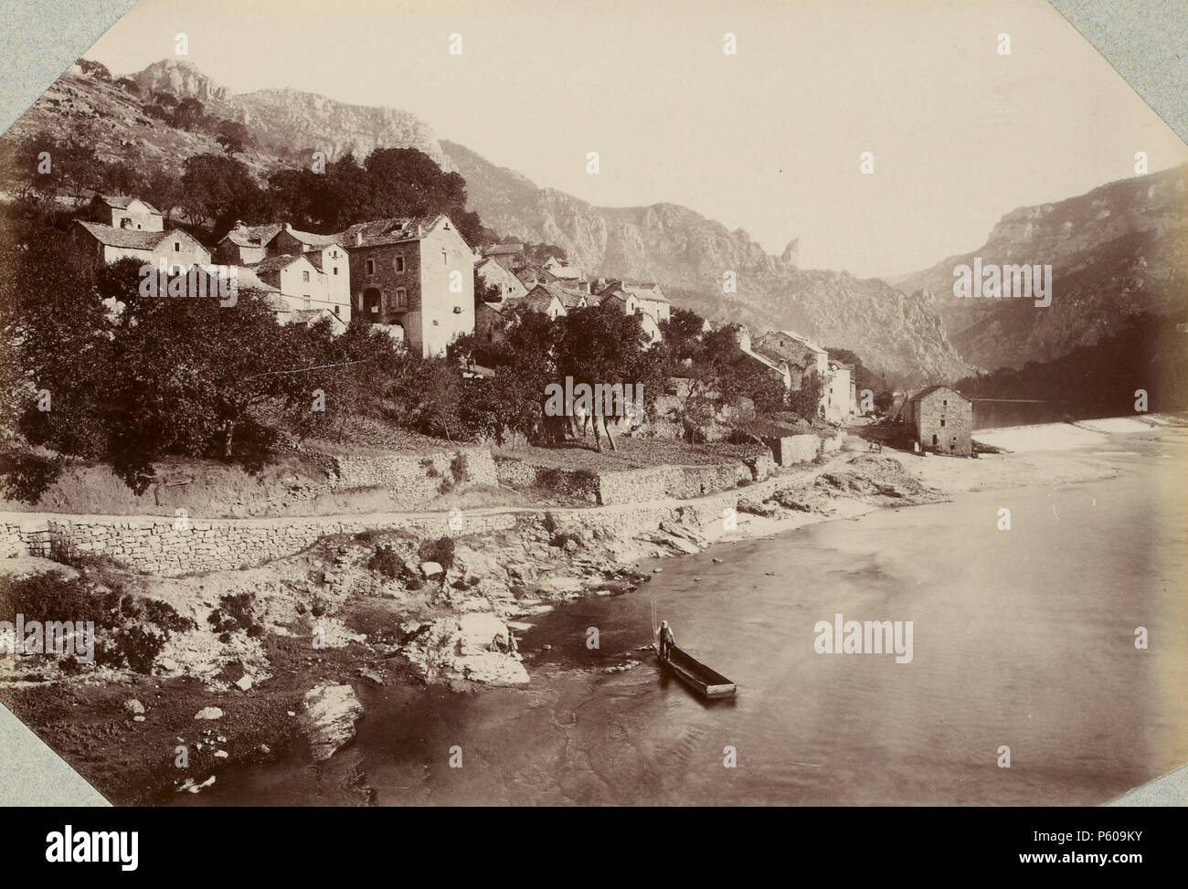 537 Escursione dans la région des Causses (1892).f37.Gorges du Tarn, Les Vignes Foto Stock