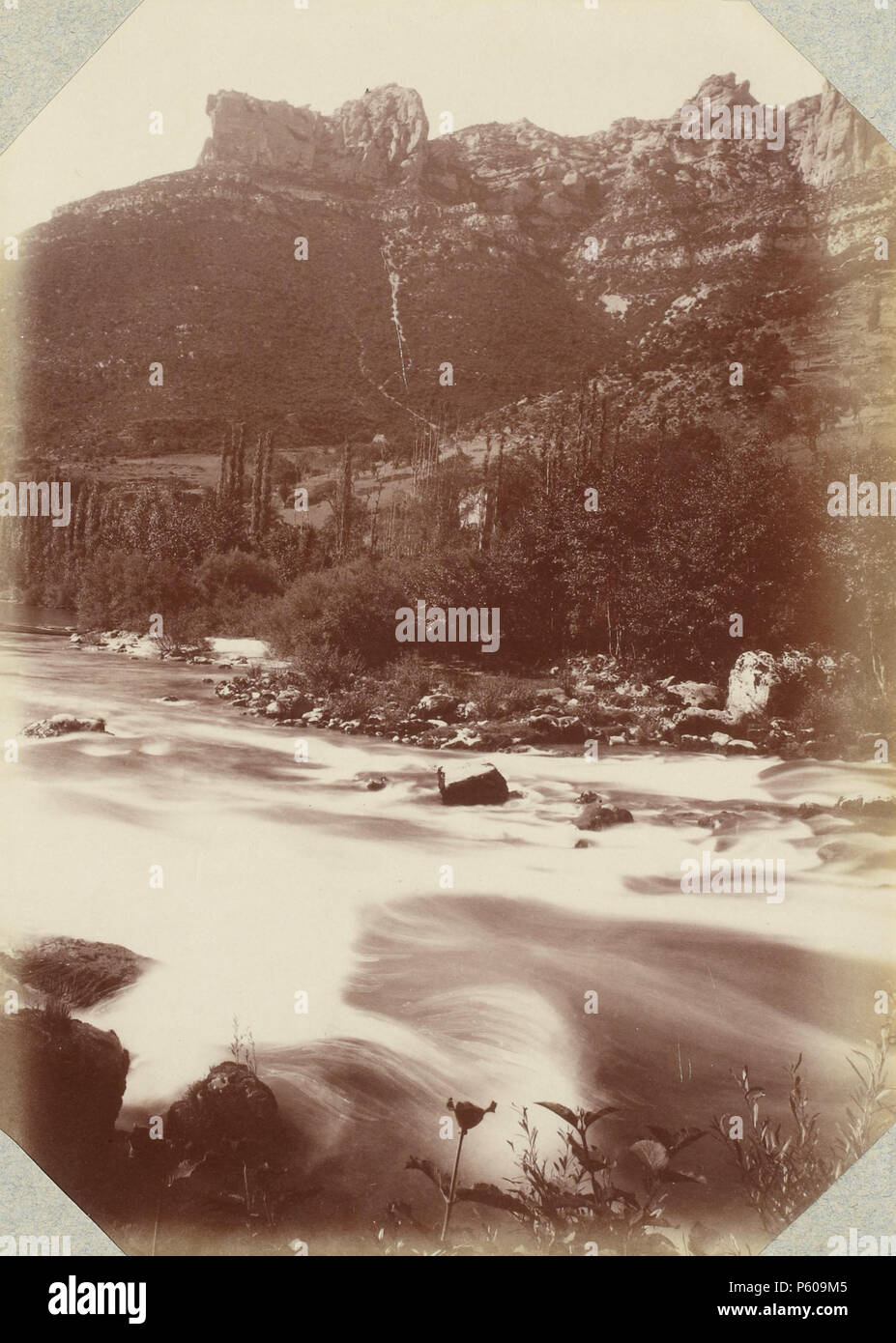 537 Escursione dans la région des Causses (1892).f39.Gorges du Tarn, le rapide Foto Stock