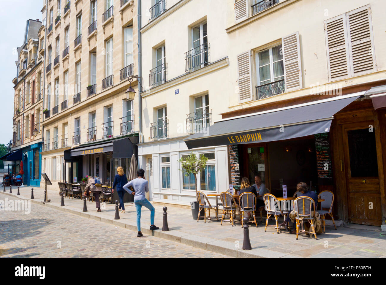 Posizionare Dauphine, Ile de la Cite, Parigi, Francia Foto Stock