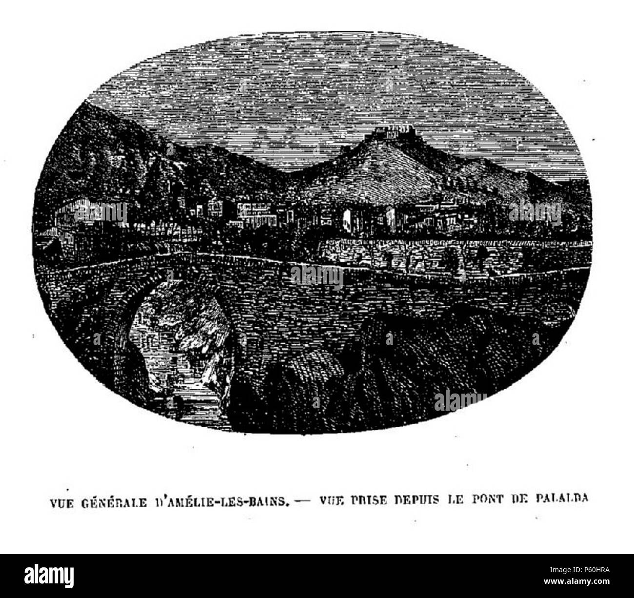 523 Ernest Génieys - Vue générale d'Amélie-les-Bains 2 (1862) Foto Stock