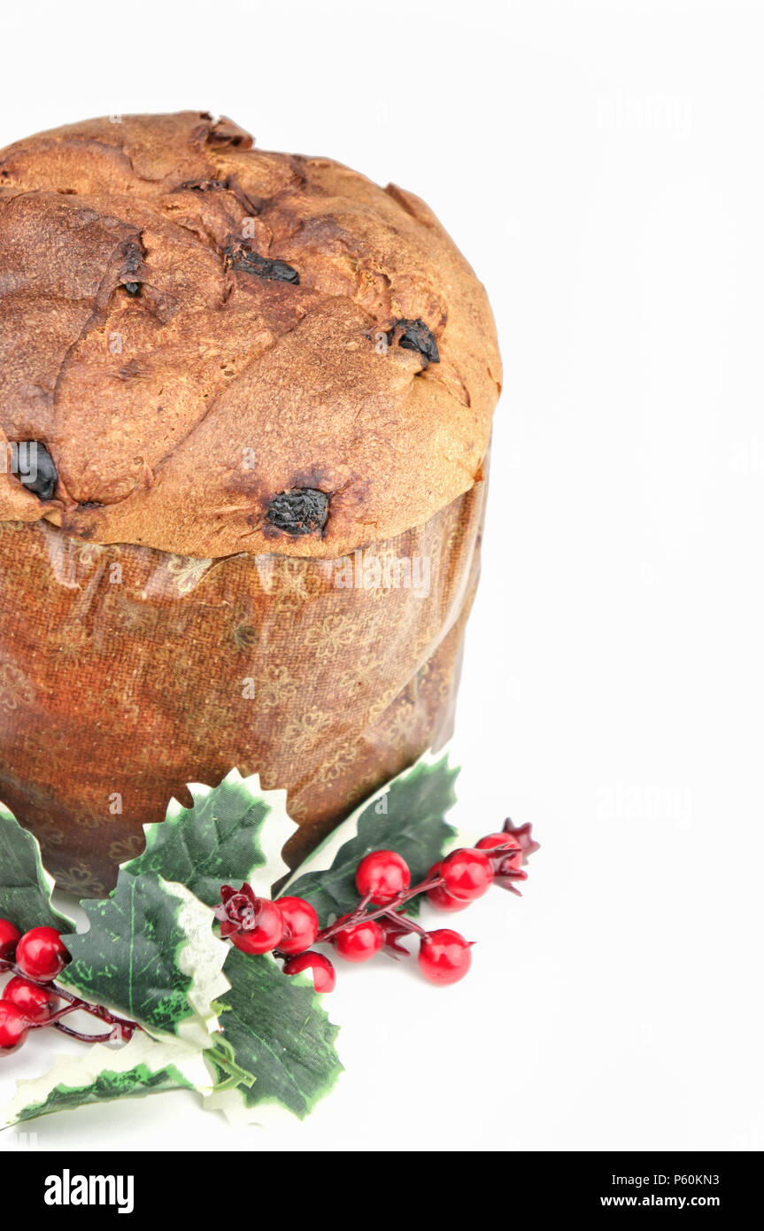 Il Panettone - Natale tradizionale torta italiana isolato Foto Stock