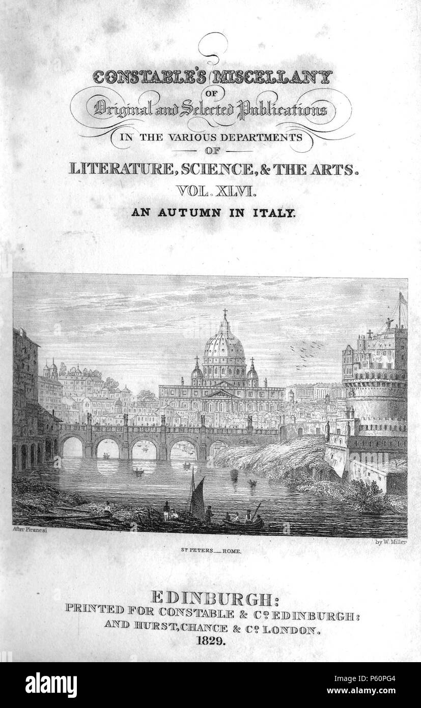 N/A. Basilica di San Pietro - Roma, inciso da William Miller dopo Piranesi da 'Constable's miscellanea di originale e pubblicazioni selezionate nei vari dipartimenti di Letteratura, le scienze e le arti: Volume XLVI un autunno in Italia' (Edinburgh stampate per Archibald Constable & Co, e Hurst, Chance & Co, Londra 1829) . 1829. William Miller (1796-1882) nomi alternativi William Frederick I Miller; William Frederick, ho Miller Descrizione incisore scozzese Data di nascita e morte 28 Maggio 1796 20 gennaio 1882 Luogo di nascita e morte Edimburgo Sheffield competente controllo : Q2580014 VIAF:752153 Foto Stock