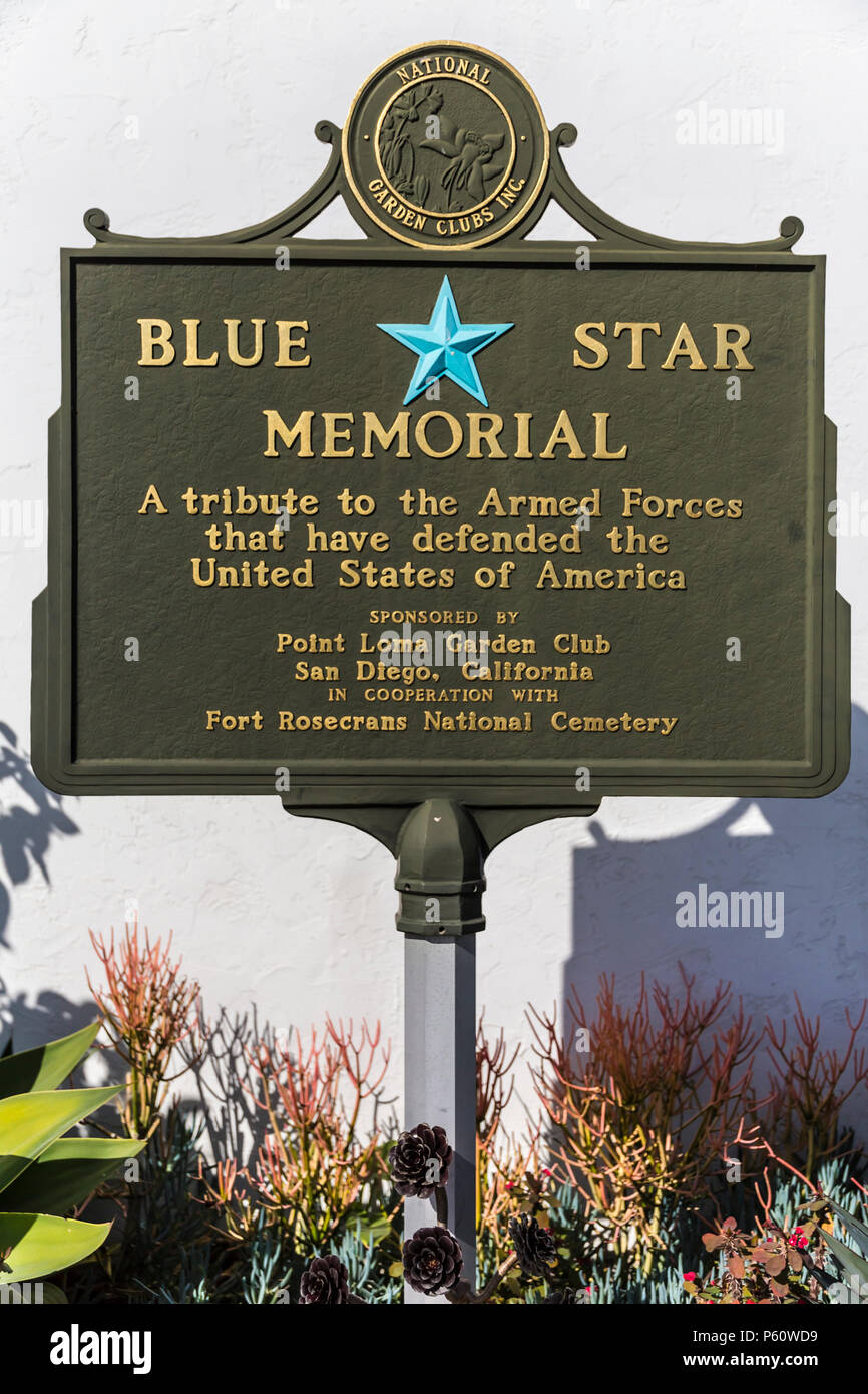 Veterans Memorial, fort rosecrans, point loma, ca us Foto Stock