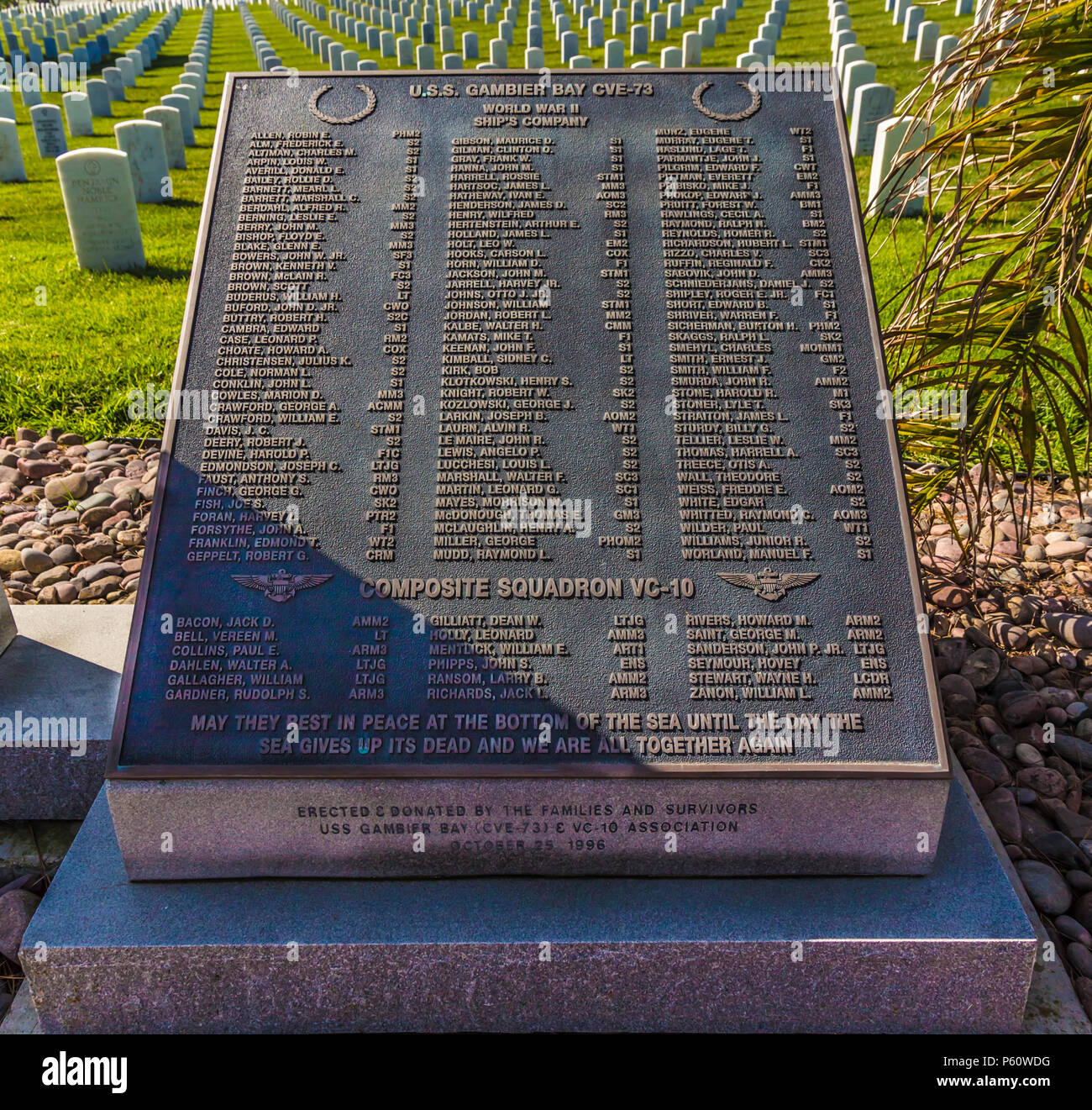 Veterans Memorial, fort rosecrans, point loma, ca us Foto Stock