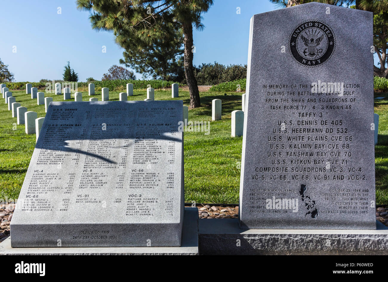 Veterans Memorial, fort rosecrans, point loma, ca us Foto Stock