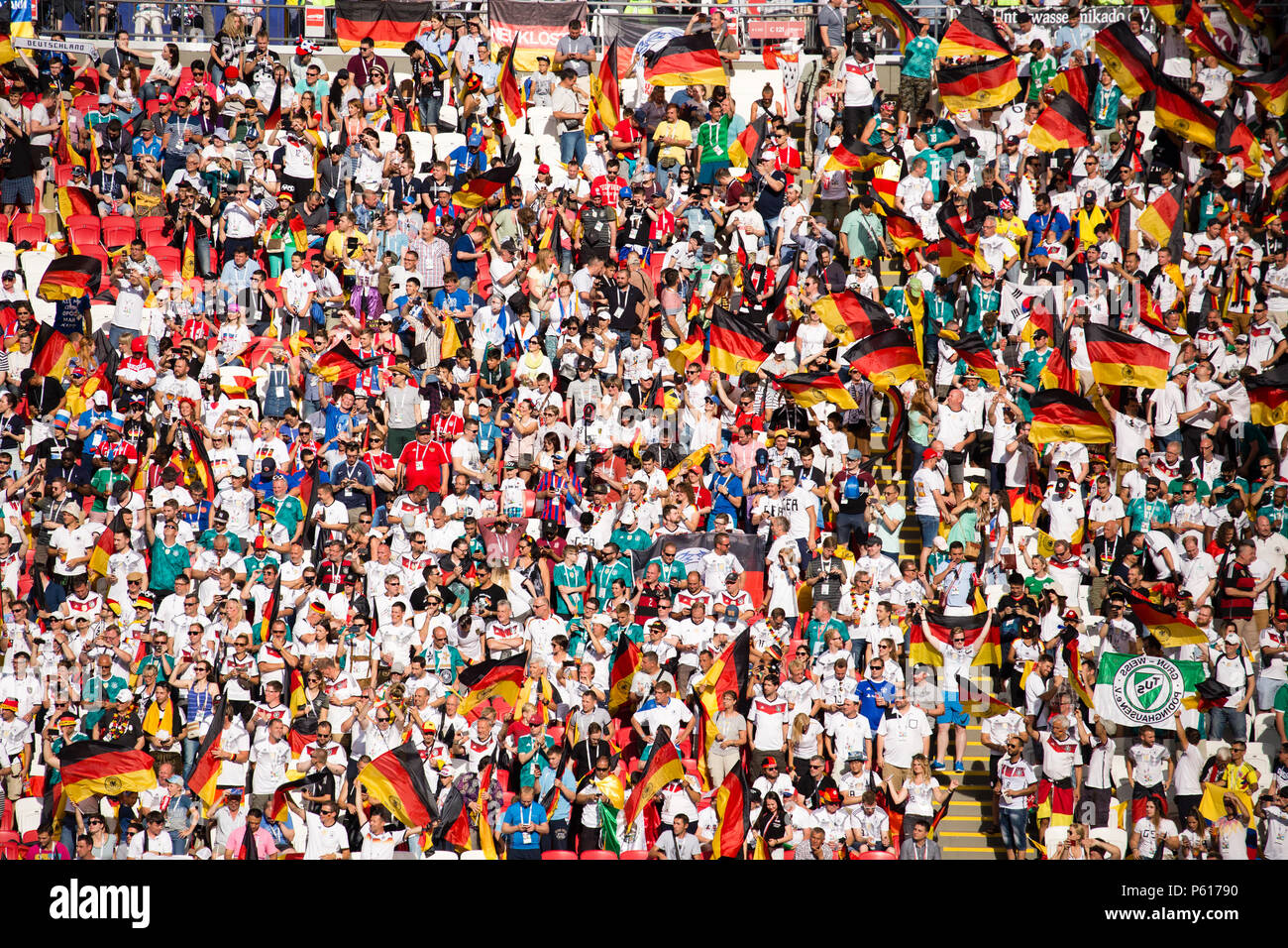 Nazionale di calcio della Corea Repubblica sconfigge la Germania in occasione della Coppa del Mondo della Russia 2018 in Russia Kazan. Foto Stock