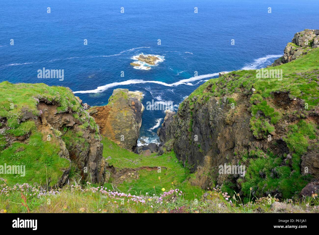 Cornish costa scenario Pendeen, Trewellard,Cornwall,l'Inghilterra,UK Foto Stock