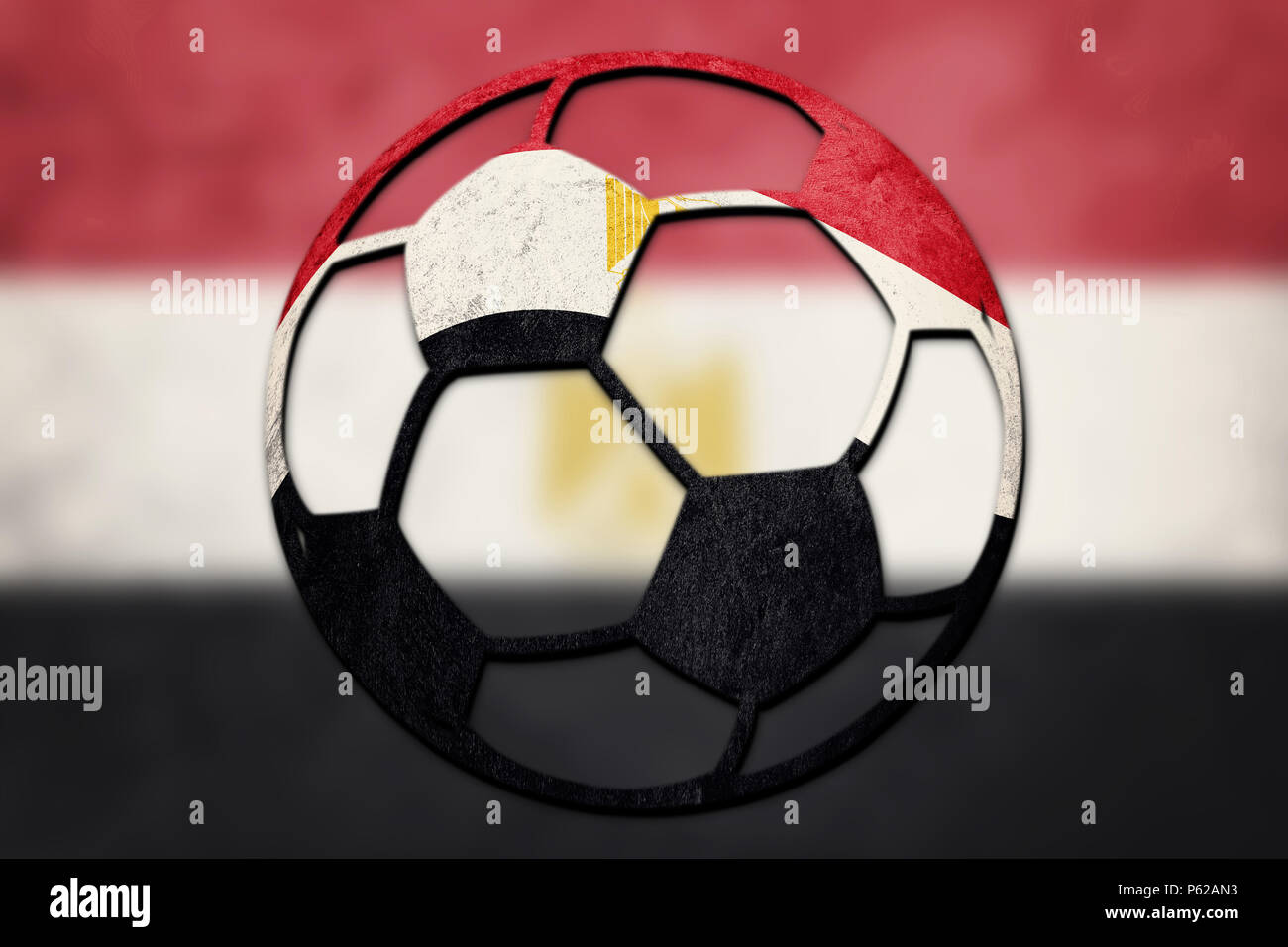 Pallone da calcio nazionale bandiera Egitto. Calcio egiziano palla Foto  stock - Alamy