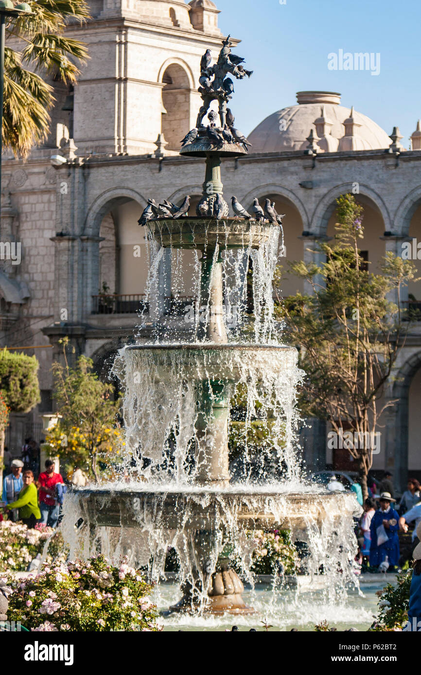 Plaza de Armas" della città di Arequipa, provincia di Arequipa Foto Stock