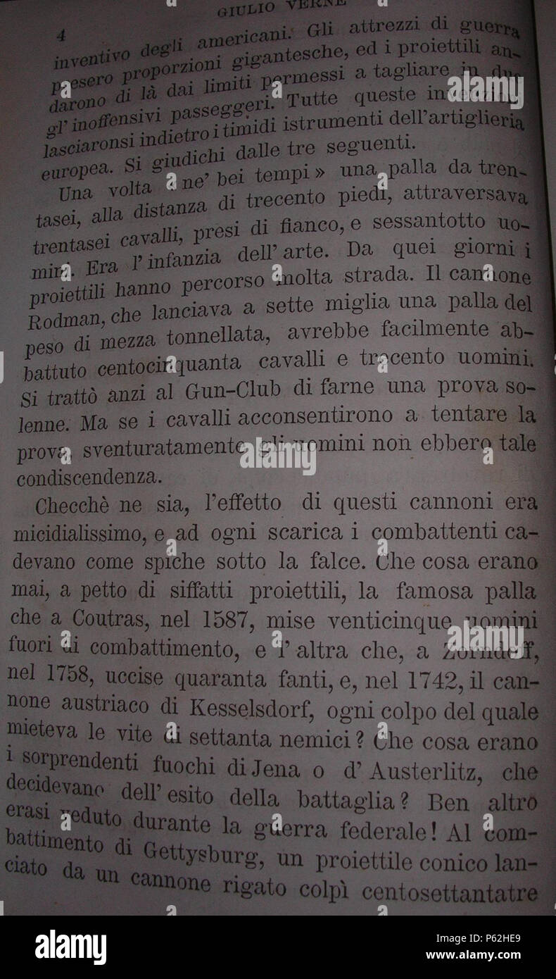 N/A. Foto del libro 'Dalla Terra alla Luna", stampata nel 1880. 1865. Jules Verne (1828-1905) nomi alternativi Jules Gabriel Verne Descrizione lo scrittore francese Data di nascita e morte 8 Febbraio 1828 24 marzo 1905 Luogo di nascita e morte Nantes Amiens periodo di lavoro 1850- competente controllo : Q33977 VIAF:76323989 ISNI:0000 0001 2140 0562 ULAN:500253402 LCCN:N79064013 NLA:35580378 WorldCat 407 Dalla Terra alla Luna pag. 4 Foto Stock