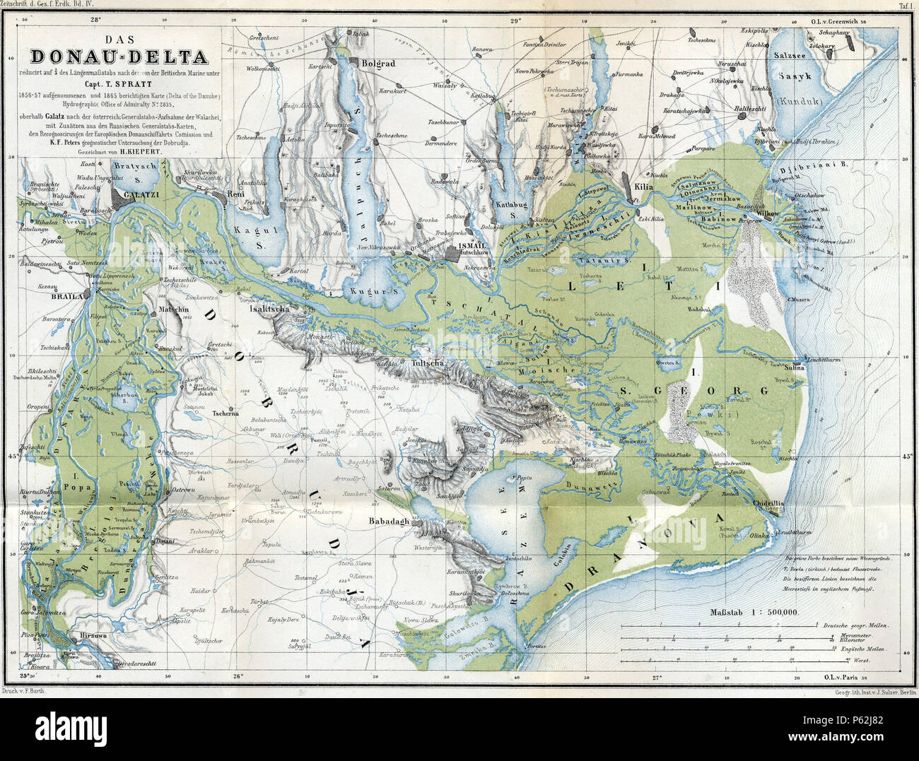 N/A. Deutsch: Die Donaumündung im Jahre 1867 Inglese: le bocche del Danubio nel 1867 Român: Gurile Dunrii în anul 1867 Român: Gurile Dunrii în anul 1867 Français : les Bouches du Danube en 1867 . 1867. Heinrich Kiepert (1818-1899) nomi alternativi H.Kiepert Descrizione tedesco geografo e cartografo Data di nascita e morte 31 Luglio 1818 21 aprile 1899 Luogo di nascita e morte Berlin Berlino competente controllo : Q65958 VIAF:5074884 ISNI:0000 0001 2118 779X LCCN:N88079798 NLA:35329499 Aprire Libreria:OL2400433A WorldCat 412 bocche del Danubio 1867 Foto Stock