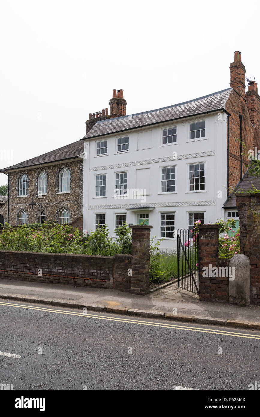 Flint Cottage, Church Street, Amersham Città Vecchia, Buckinghamshire, Inghilterra, Regno Unito Foto Stock