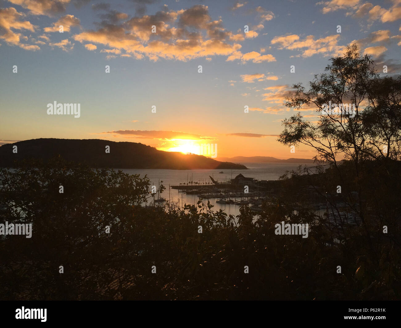 Tramonto sulla Hamilton Island Foto Stock