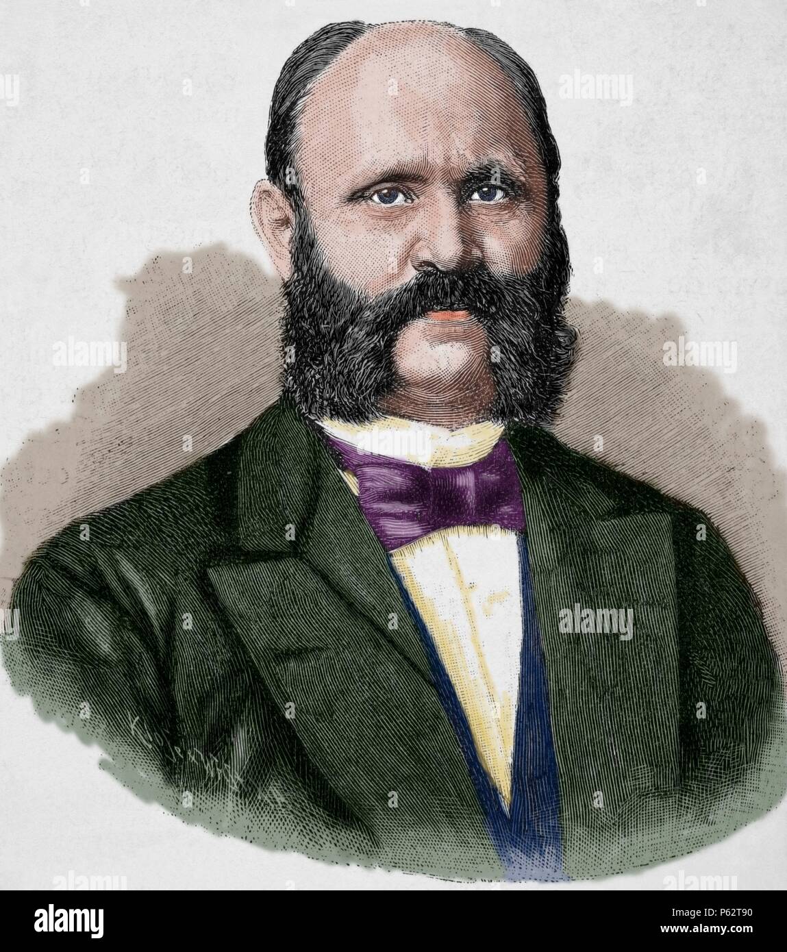 Max Hoffmann (1869 âA i 1927). Era un ufficiale tedesco e stratega militare durante la guerra mondiale I. Egli è considerato come uno dei migliori ufficiali del periodo imperiale. Incisione di Klose. Storia Universale, 1919. Colorati. Foto Stock